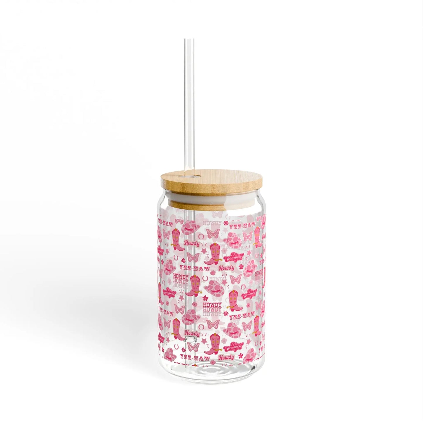Pink Rodeo Retro Sipper Glass (16oz) - Thirstique