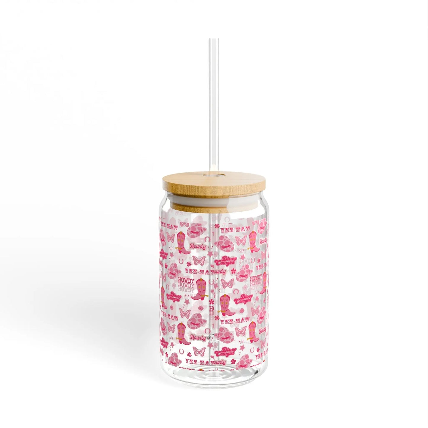 Pink Rodeo Retro Sipper Glass (16oz) - Thirstique