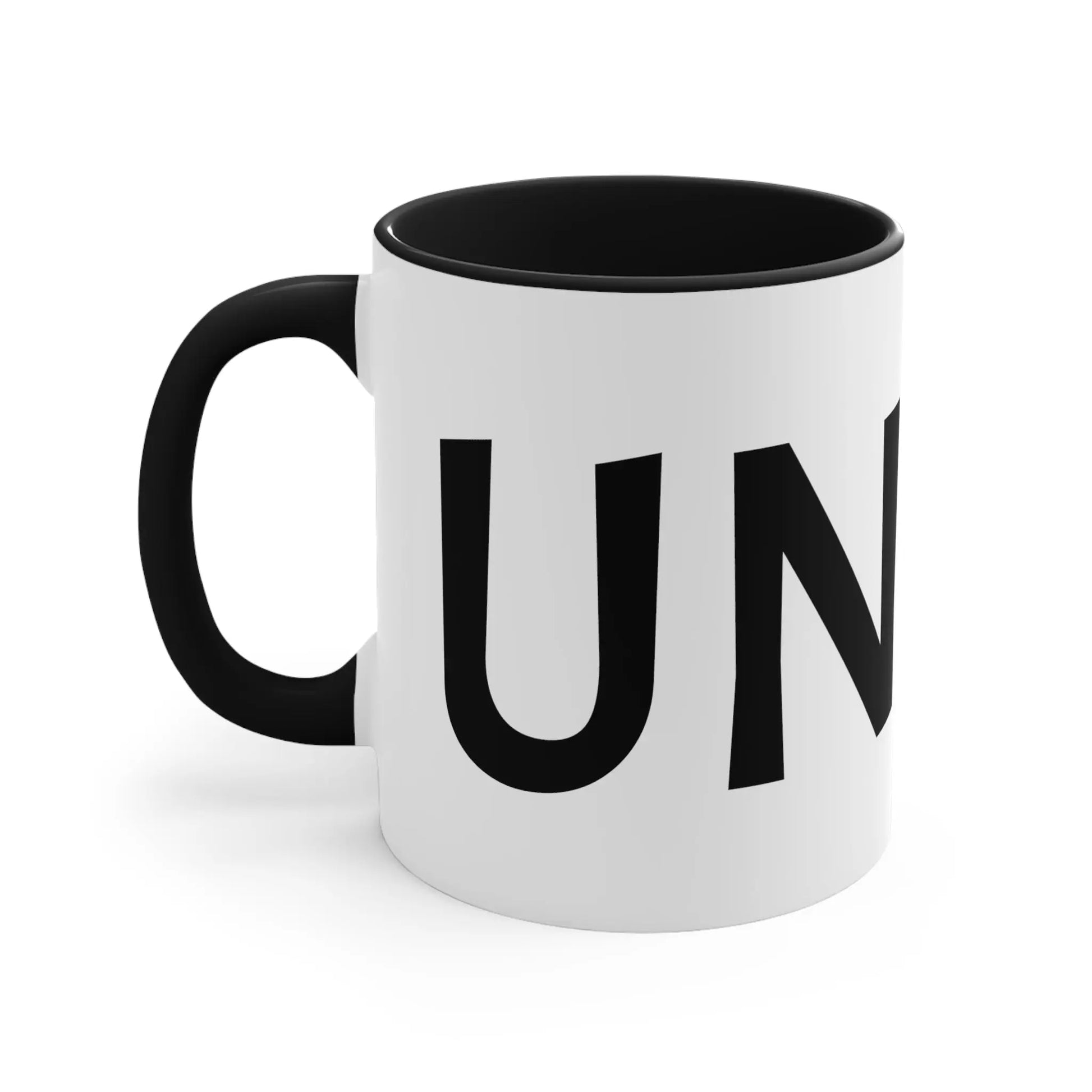 C-handle UNT Ceramic Coffee Mug (White with black accent | 11oz) -  Thirstique