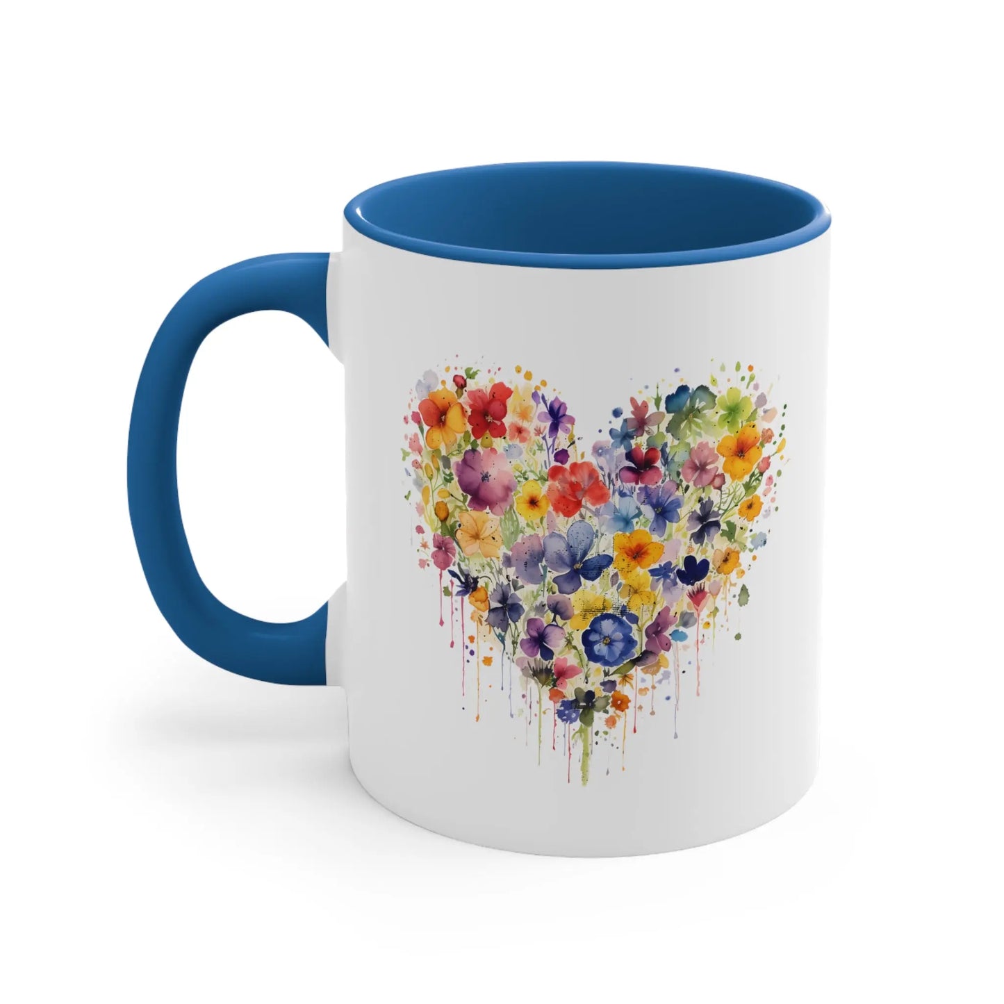 Rainbow Flower Heart - Autism Awareness Mug (White with Accent Colour | 11oz) -  Thirstique