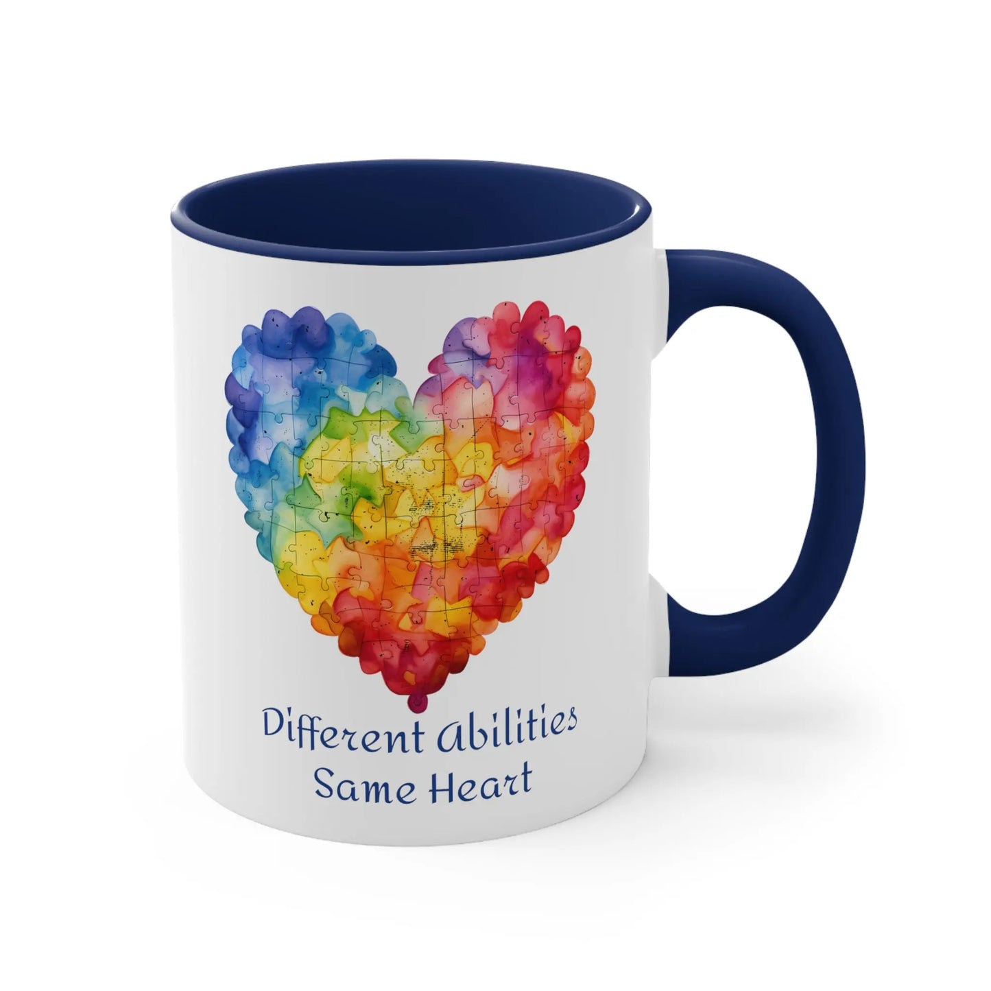 Different Abilities, Same Heart  - Autism Awareness Mug (White with Accent Colour | 11oz) -  Thirstique