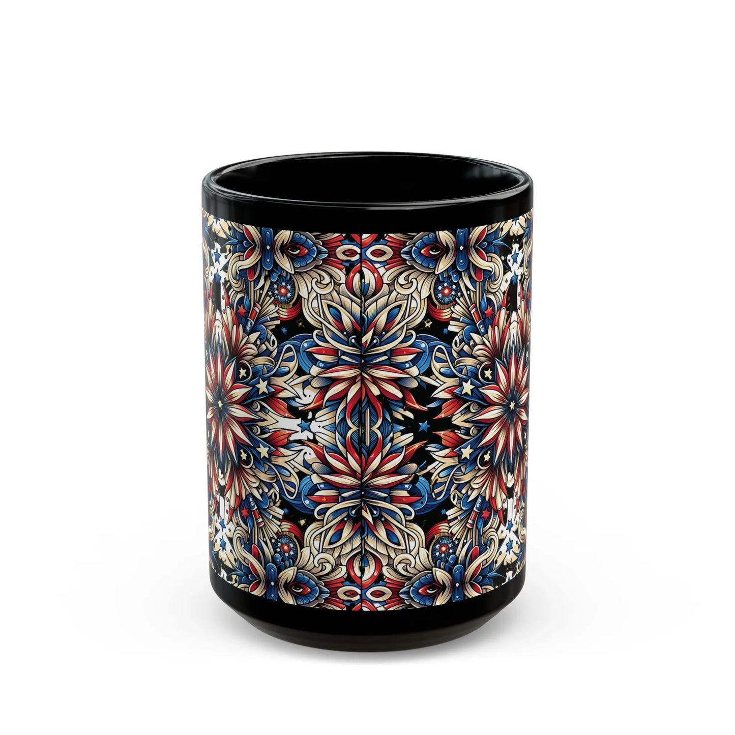 Liberty Lattice Black Ceramic Mug (11oz, 15oz) -  Thirstique