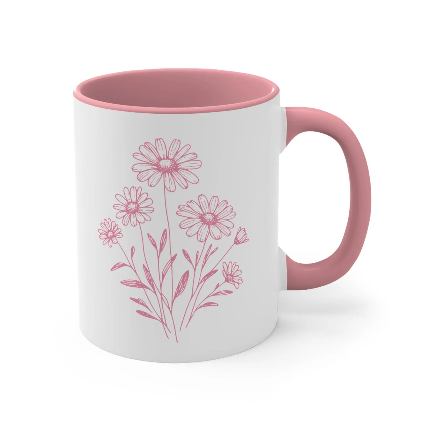 Freshly Picked Daisy's Ceramic Mug (White with Accent Colour | 11oz) -  Thirstique