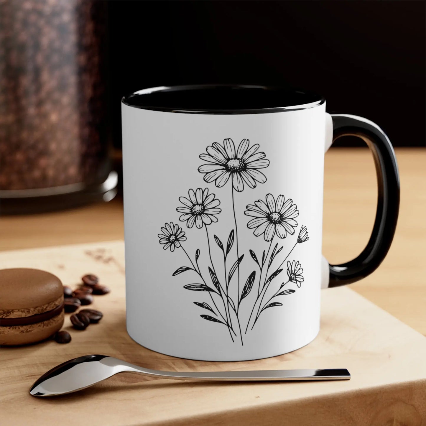 Freshly Picked Daisy's Ceramic Mug (White with Accent Colour | 11oz) -  Thirstique