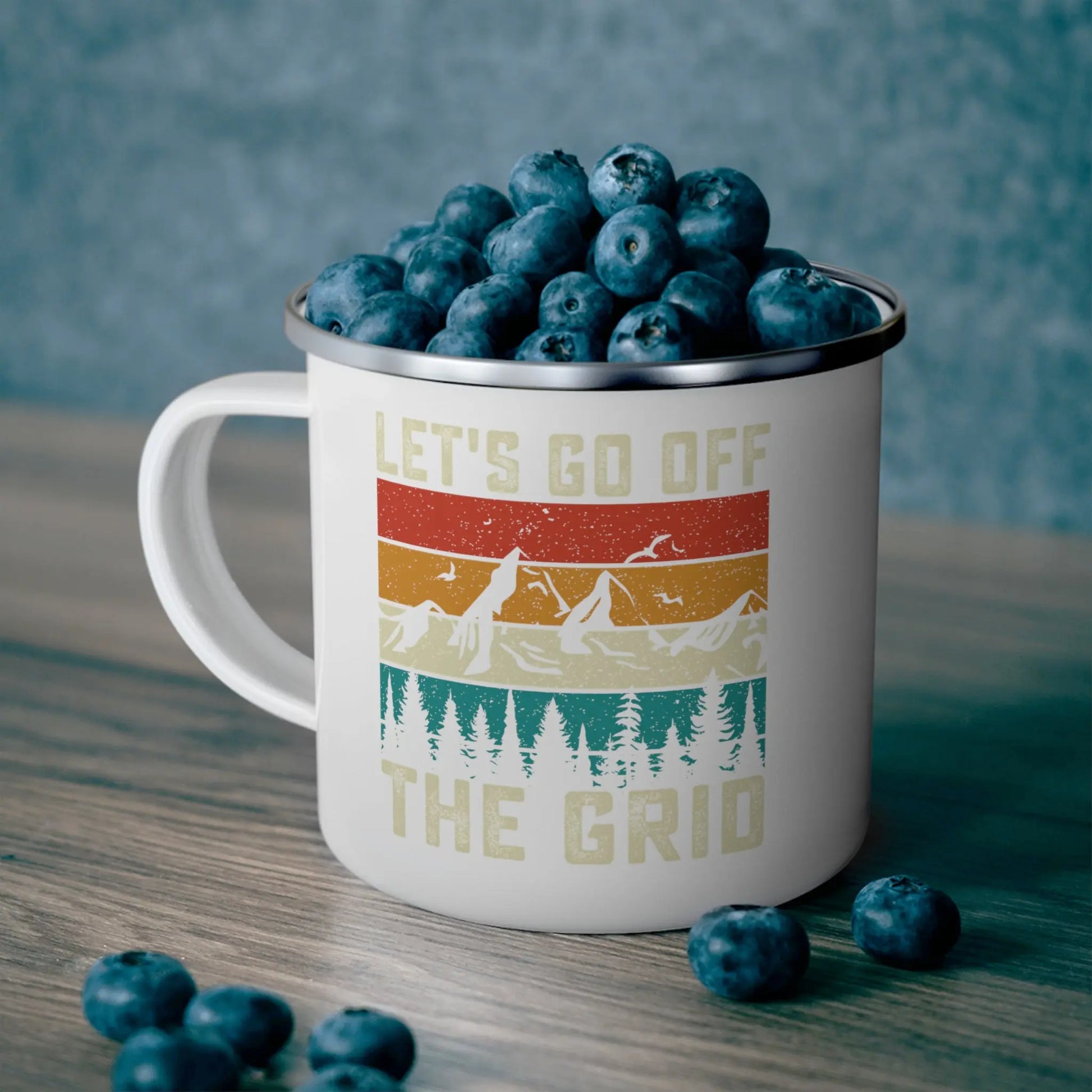 Lets get off the grid Enamel Camping Mug (12oz) -  Thirstique