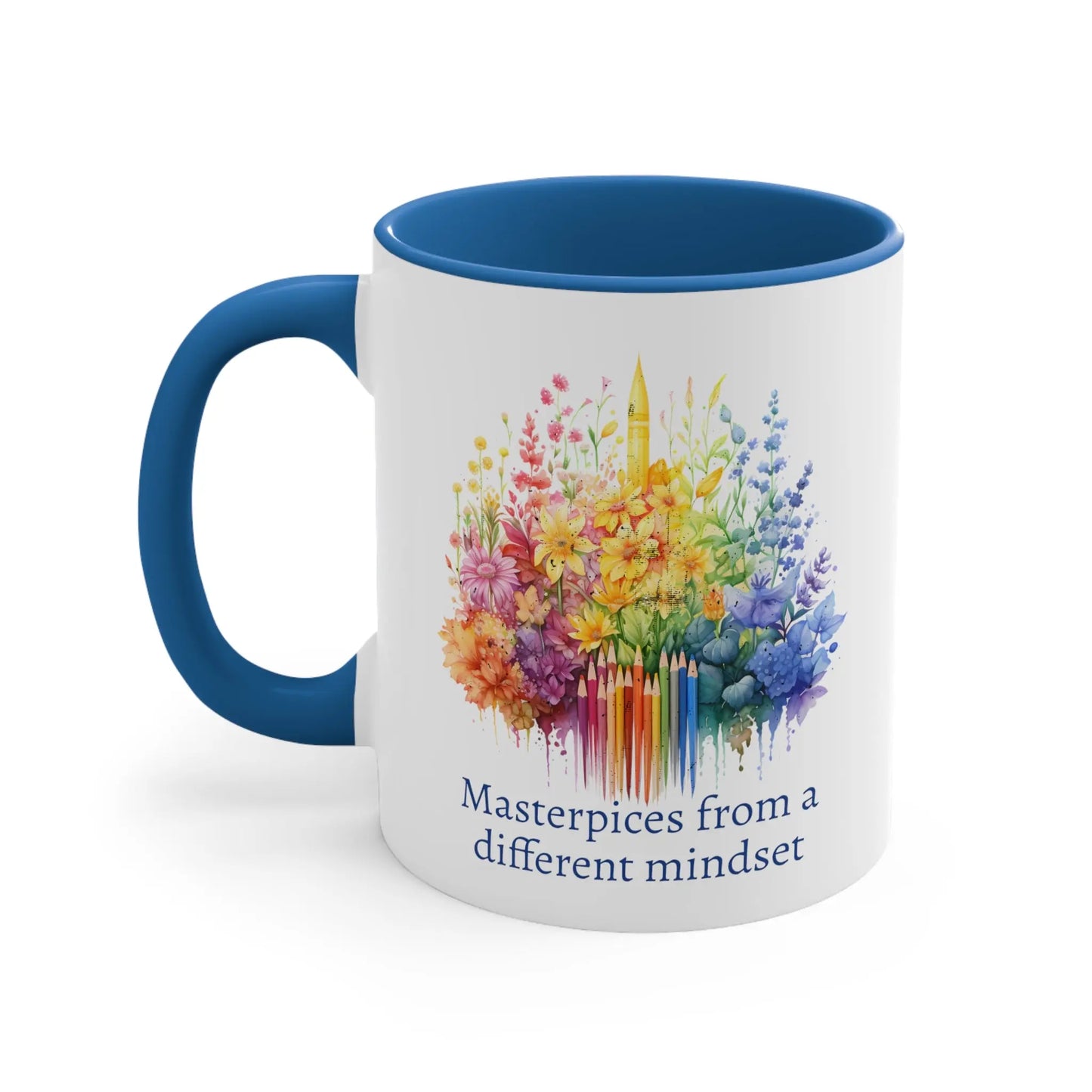 Masterpieces from a different mindset - Autism Awareness  Mug (White with Accent Colour | 11oz) -  Thirstique