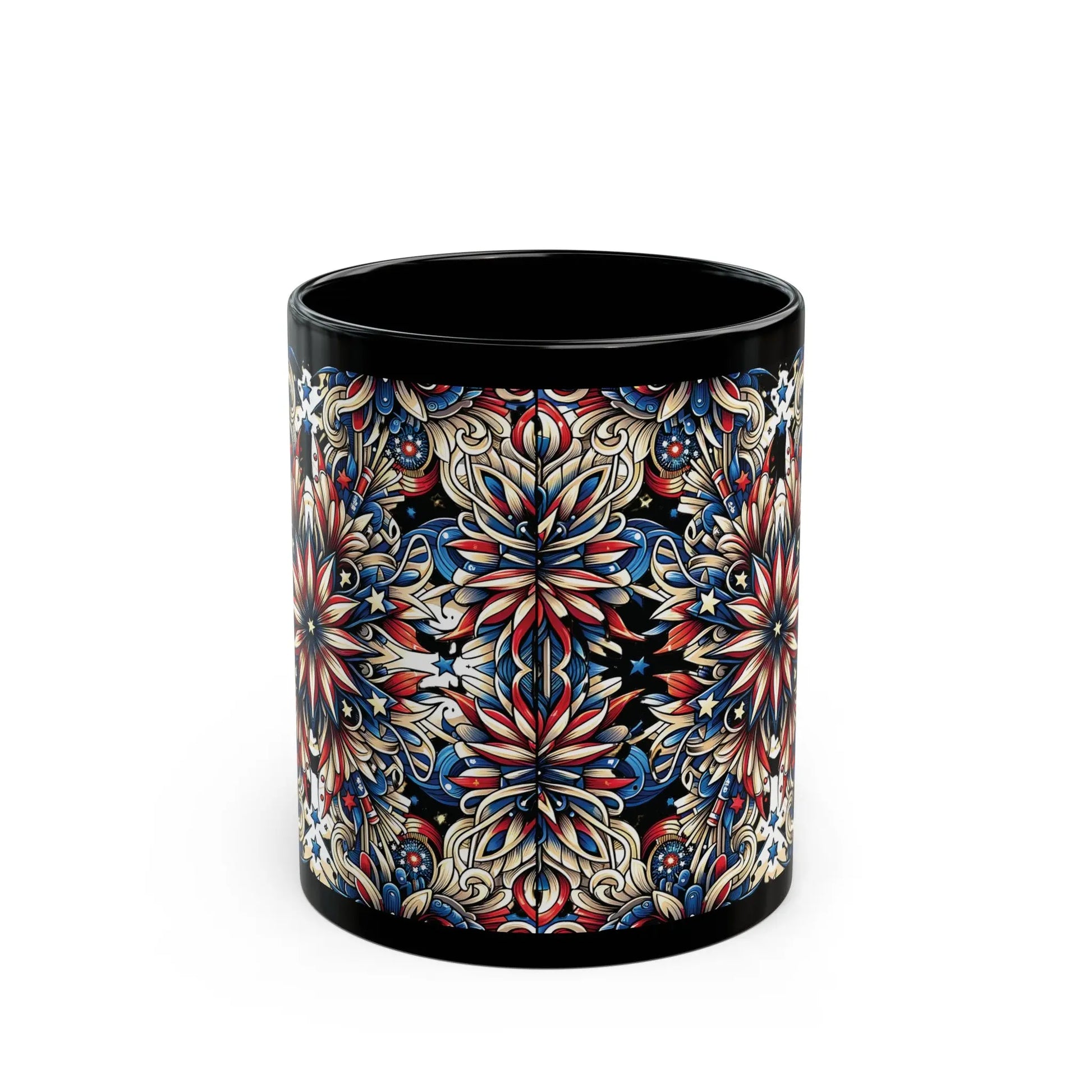 Liberty Lattice Black Ceramic Mug (11oz, 15oz) -  Thirstique