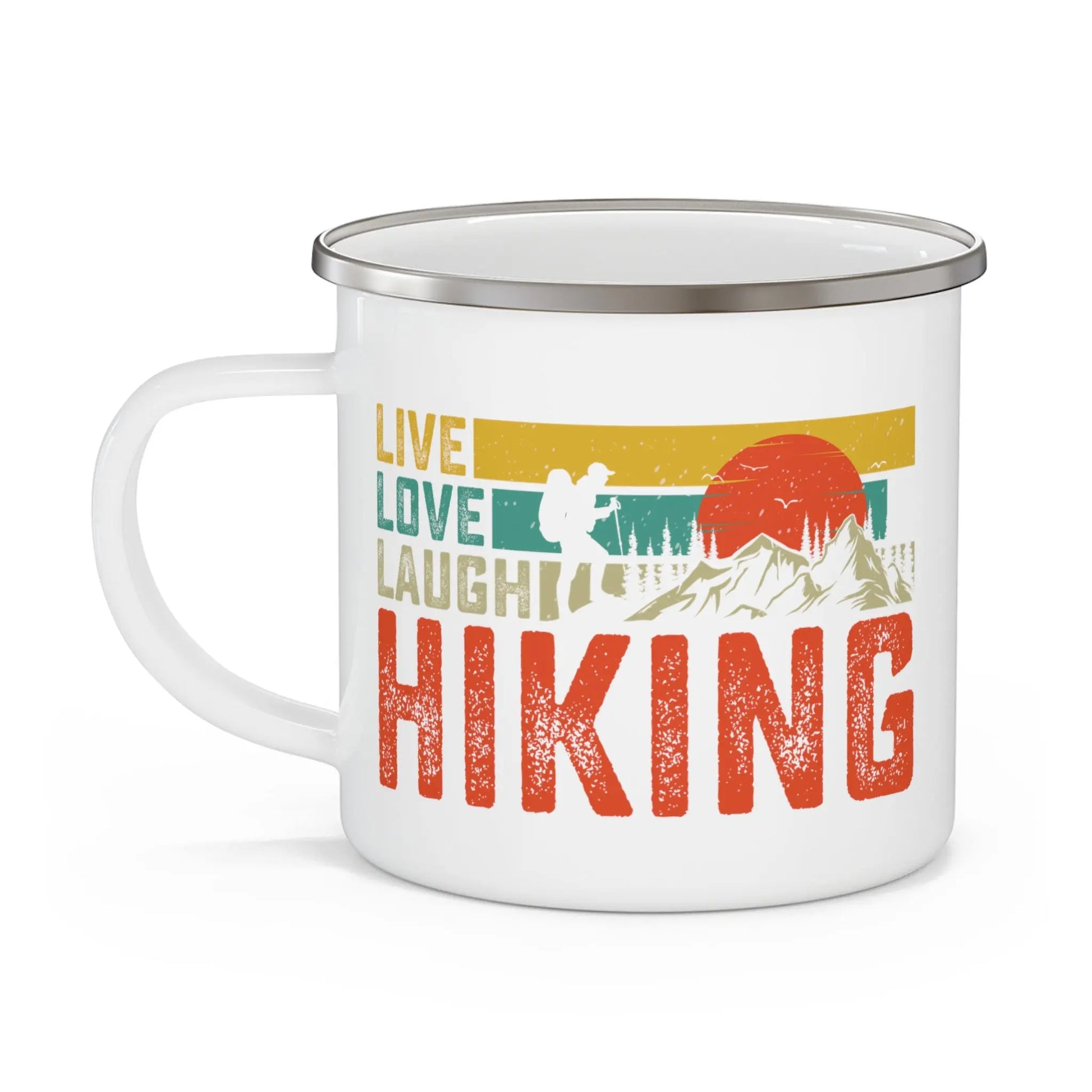 Live Laugh Love Hiking - Enamel Camping Mug (12oz) -  Thirstique