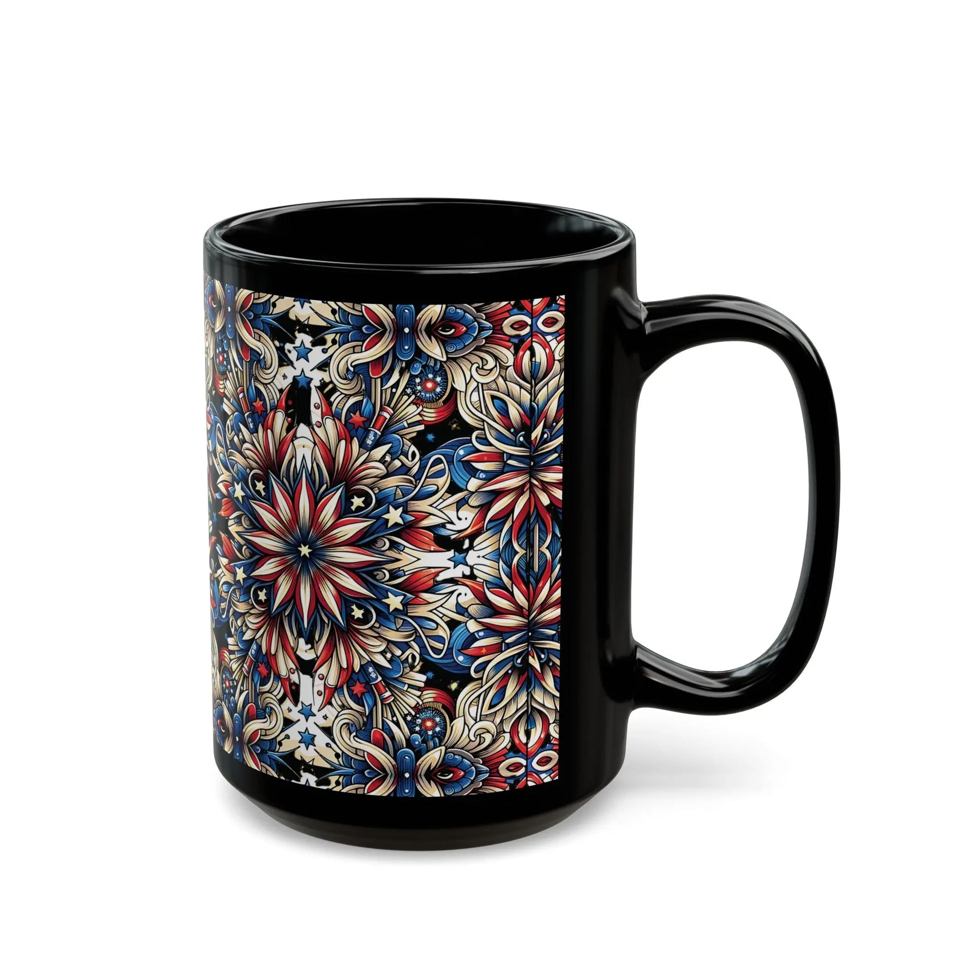 Liberty Lattice Black Ceramic Mug (11oz, 15oz) -  Thirstique