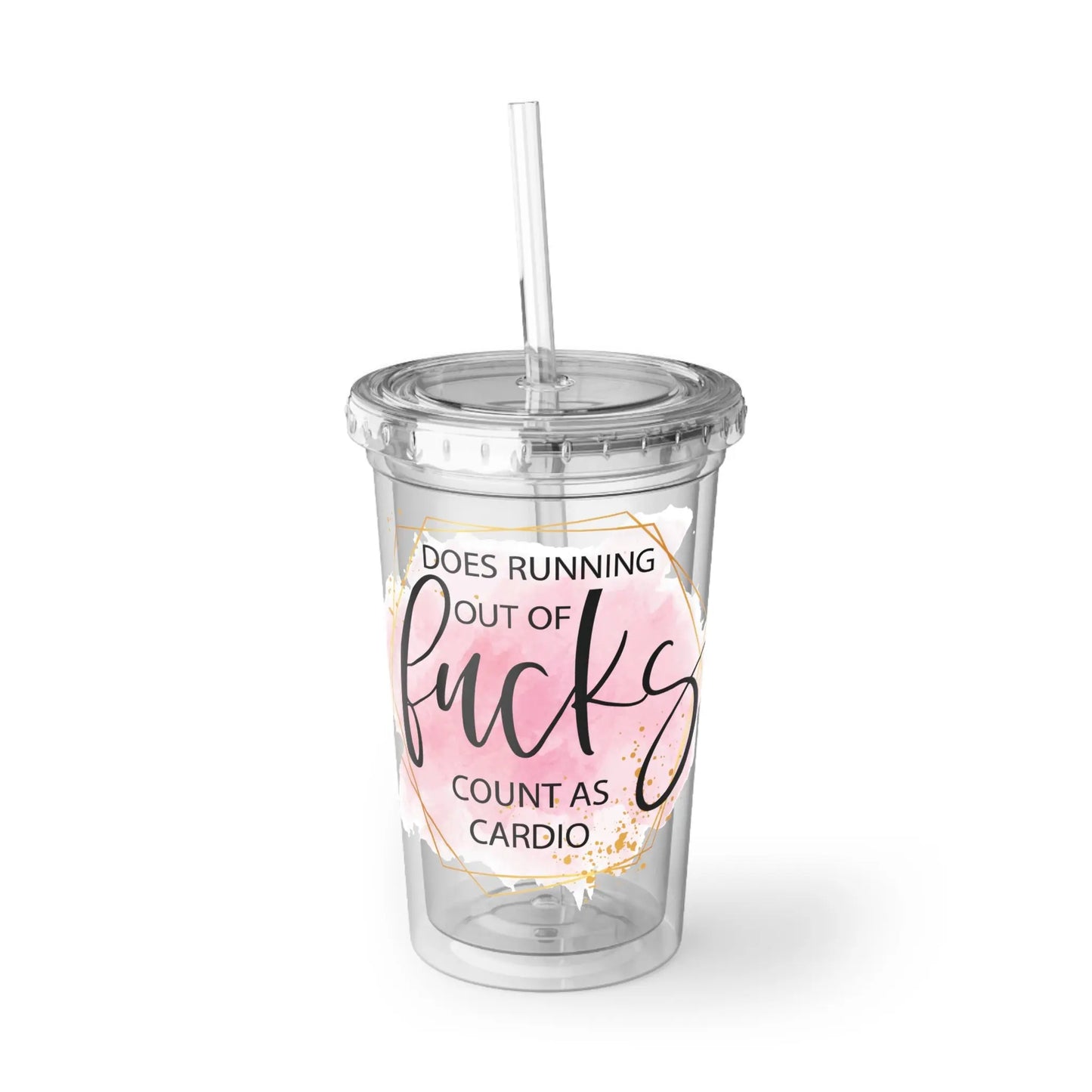 "Does Running Out of Fucks Count as Cardio" Insulated Iced Coffee Cup (16oz) -  Thirstique