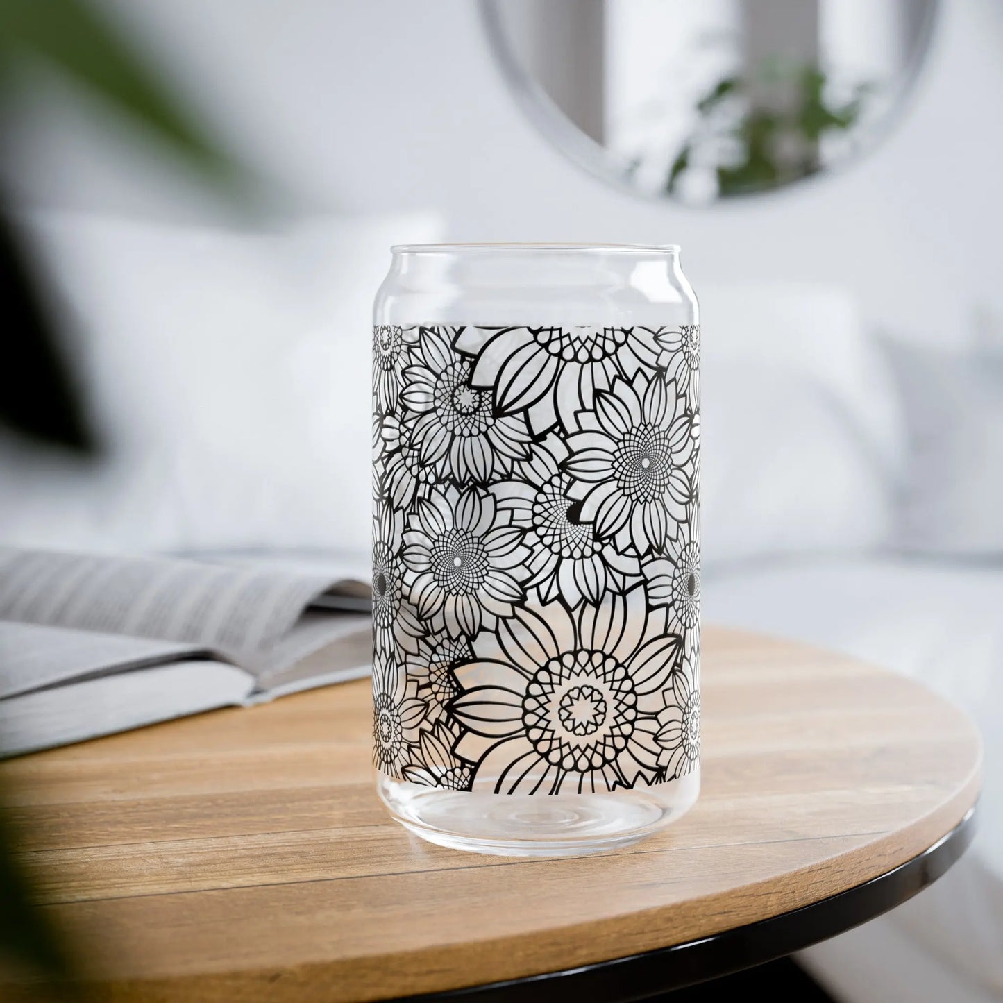 Sunflower Silhouette Sipper Glass (16oz) -  Thirstique