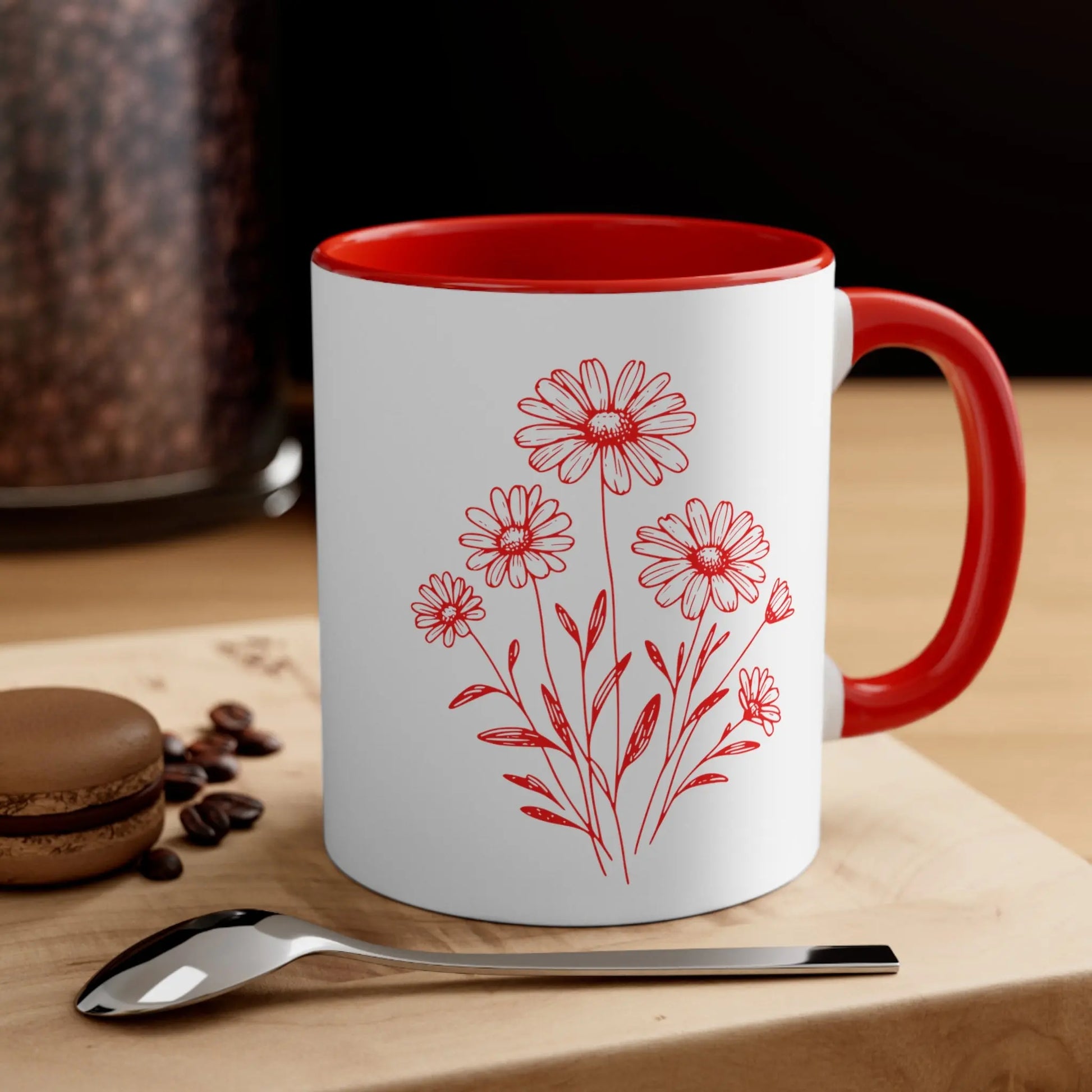 Freshly Picked Daisy's Ceramic Mug (White with Accent Colour | 11oz) -  Thirstique