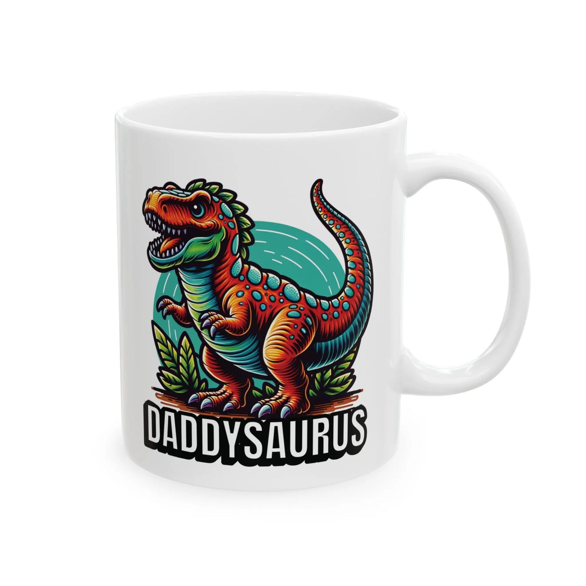 Daddysaurus Rex Ceramic Mug White Ceramic Mug  (11oz, 15oz) -  Thirstique