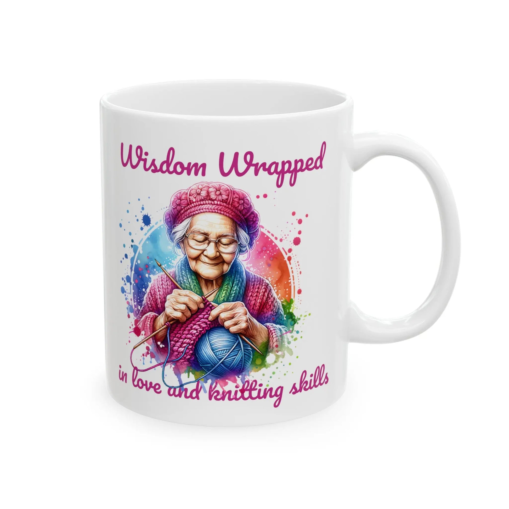 Wisdom Wrapped in Love and Knitting Skills Ceramic Mug  (11oz, 15oz) -  Thirstique