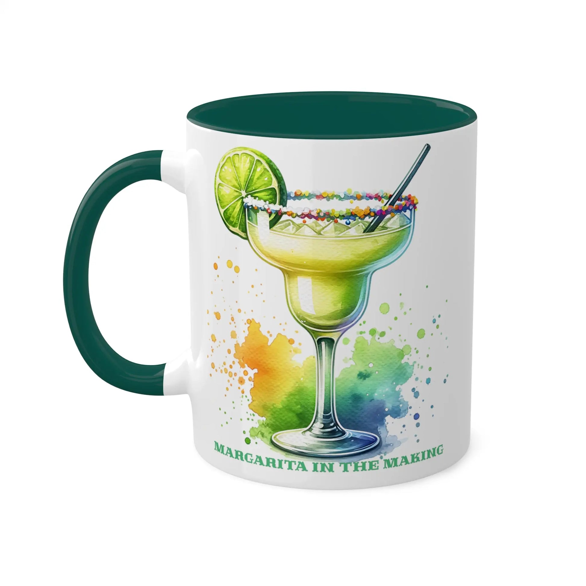 Lively Lime Margarita Magic Ceramic Mug (White with accent, 11oz) -  Thirstique