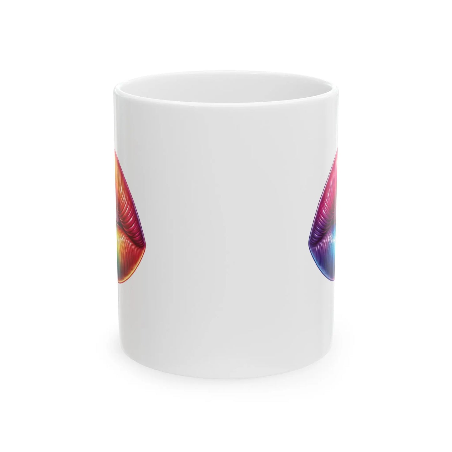 Kiss Whoever the Hell You Want - Bold and Vibrant Lips - White Ceramic Mug  (11oz, 15oz) -  Thirstique