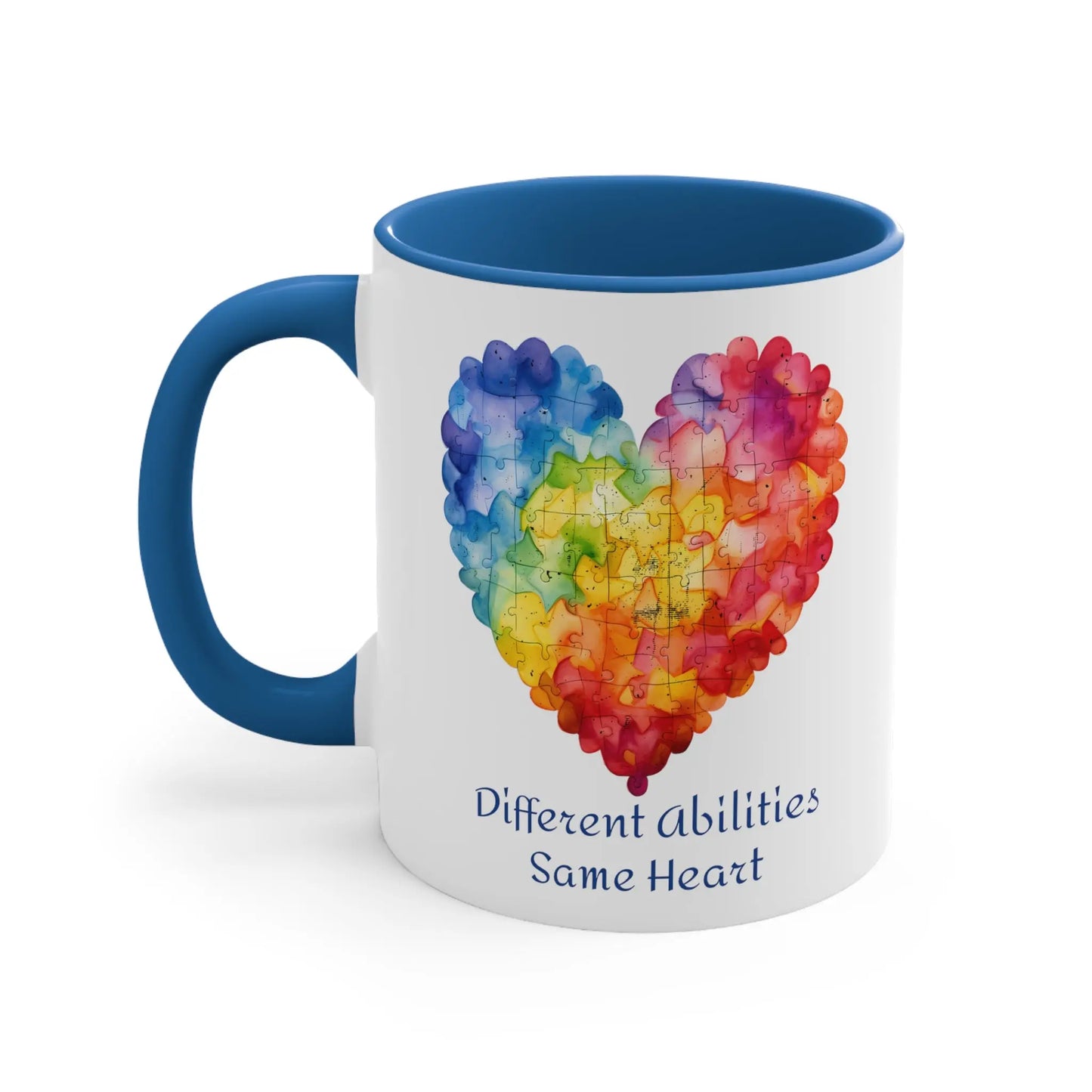 Different Abilities, Same Heart  - Autism Awareness Mug (White with Accent Colour | 11oz) -  Thirstique