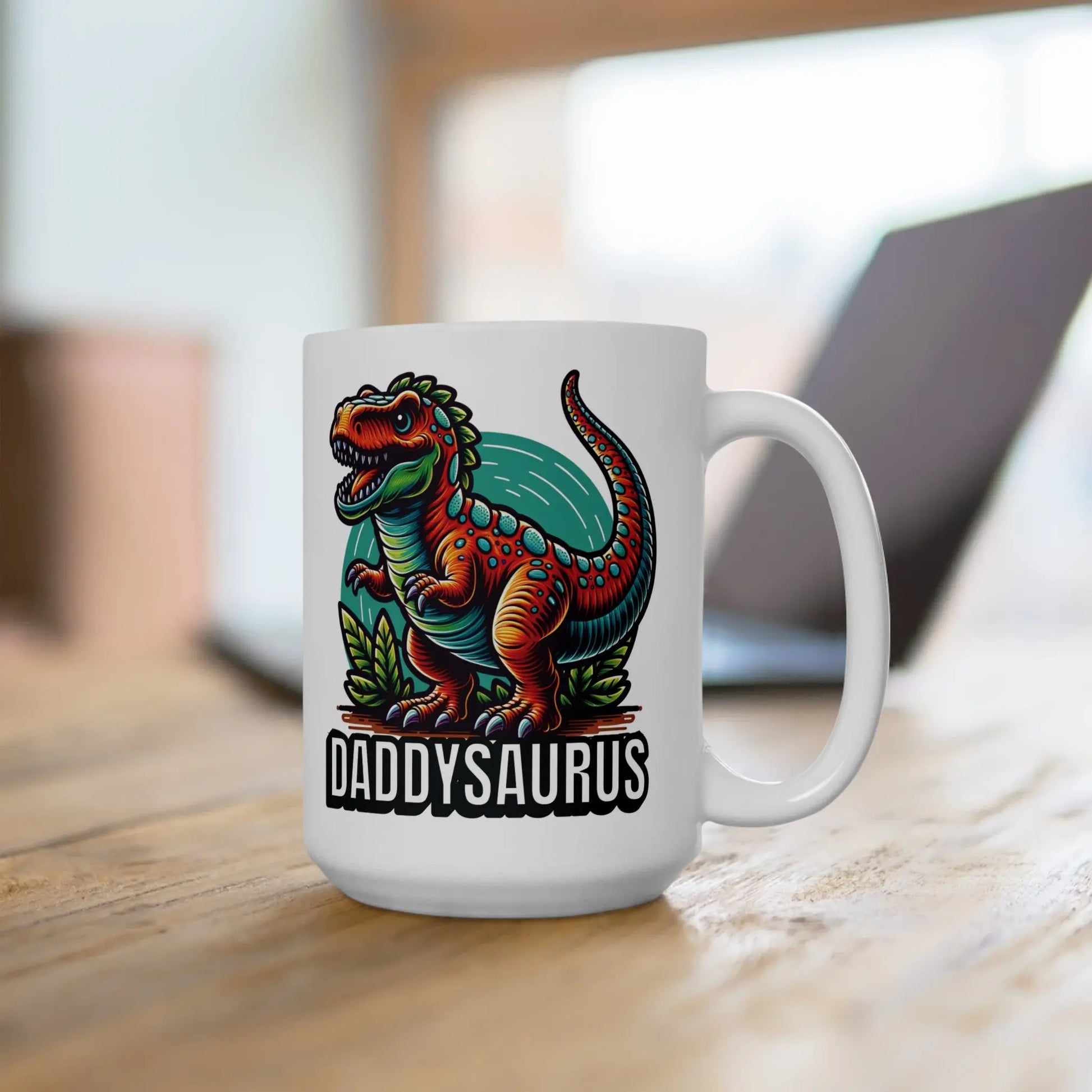 Daddysaurus Rex Ceramic Mug White Ceramic Mug  (11oz, 15oz) -  Thirstique