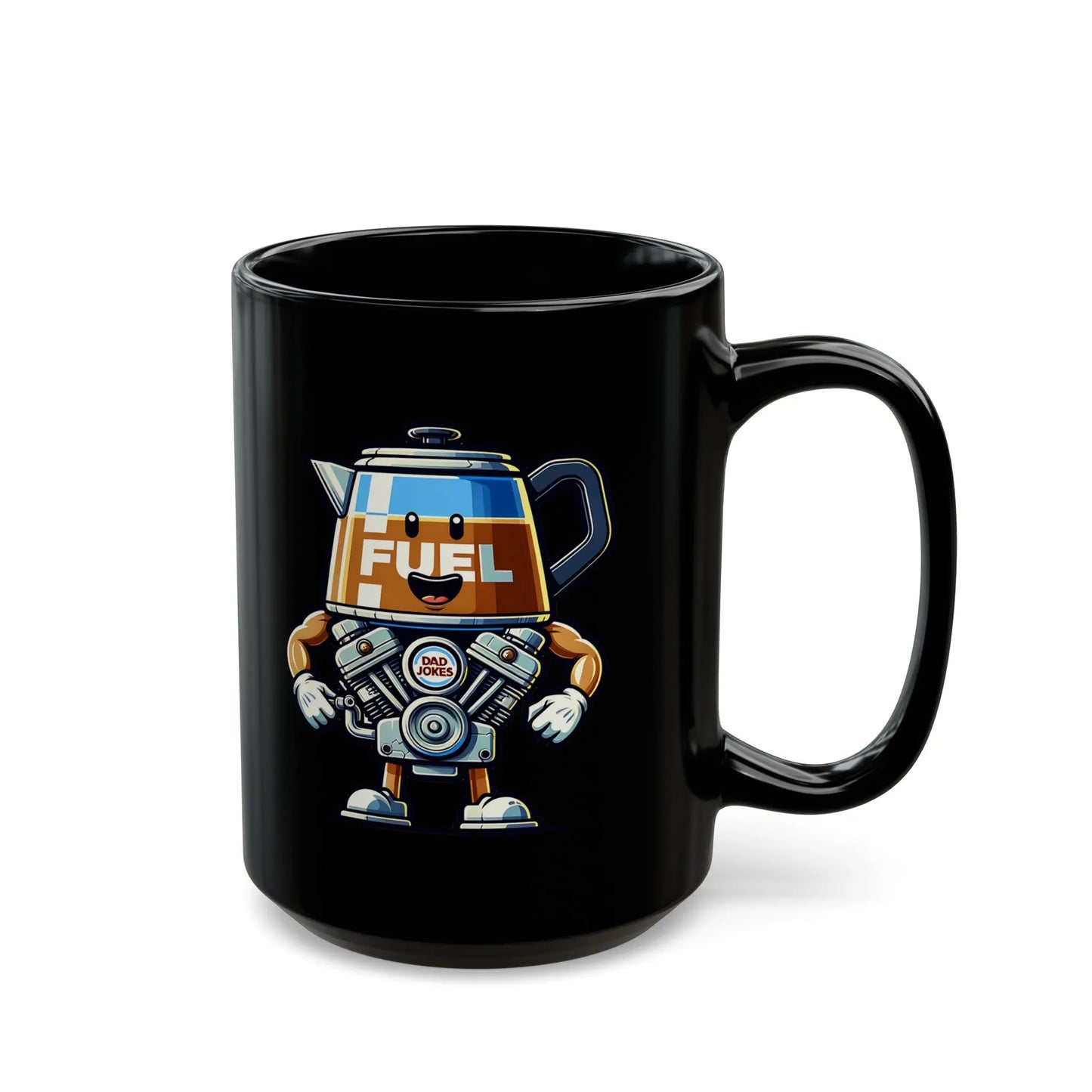 Fuel for the Dad Joke Engine Black Ceramic Mug (11oz, 15oz) -  Thirstique