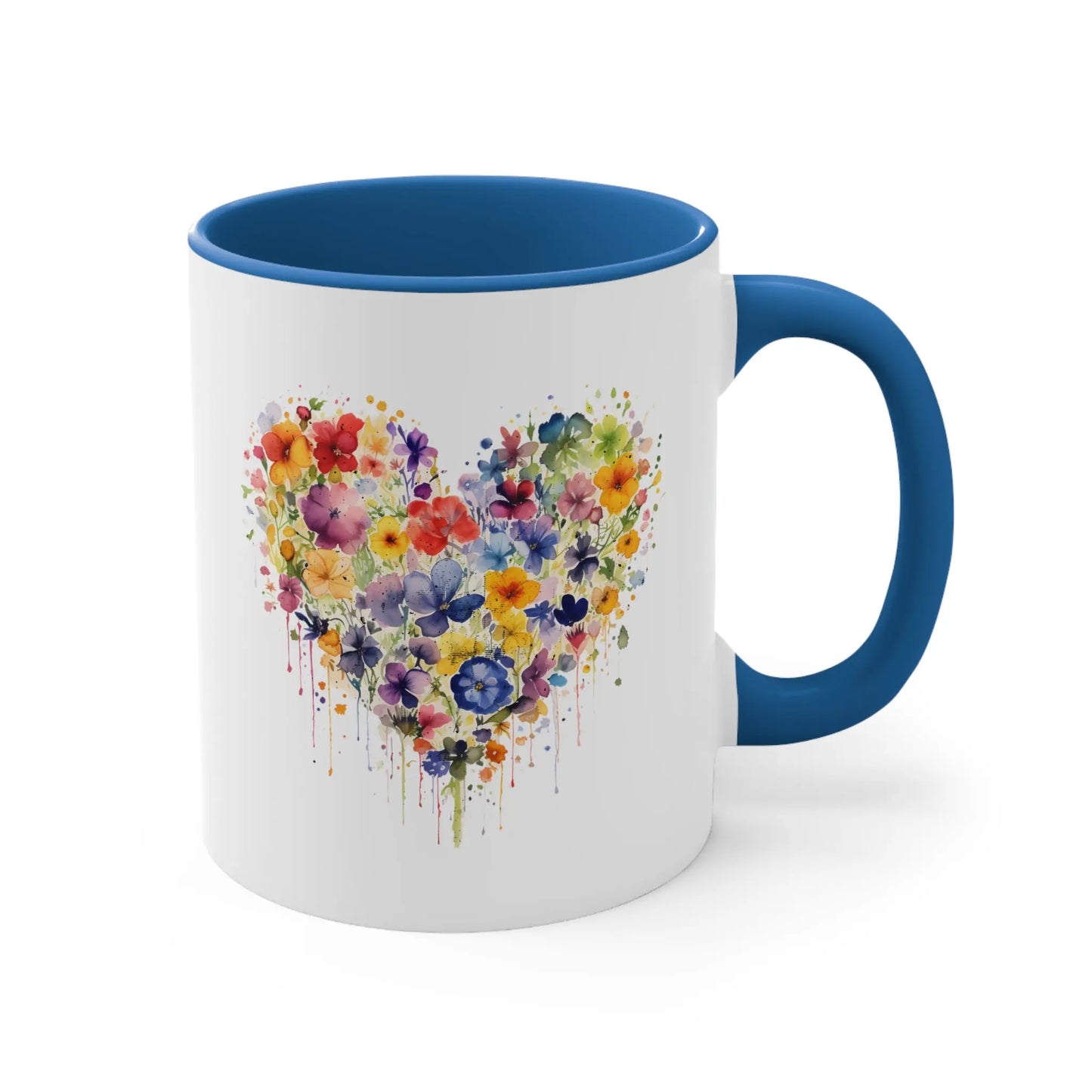 Rainbow Flower Heart - Autism Awareness Mug (White with Accent Colour | 11oz) -  Thirstique