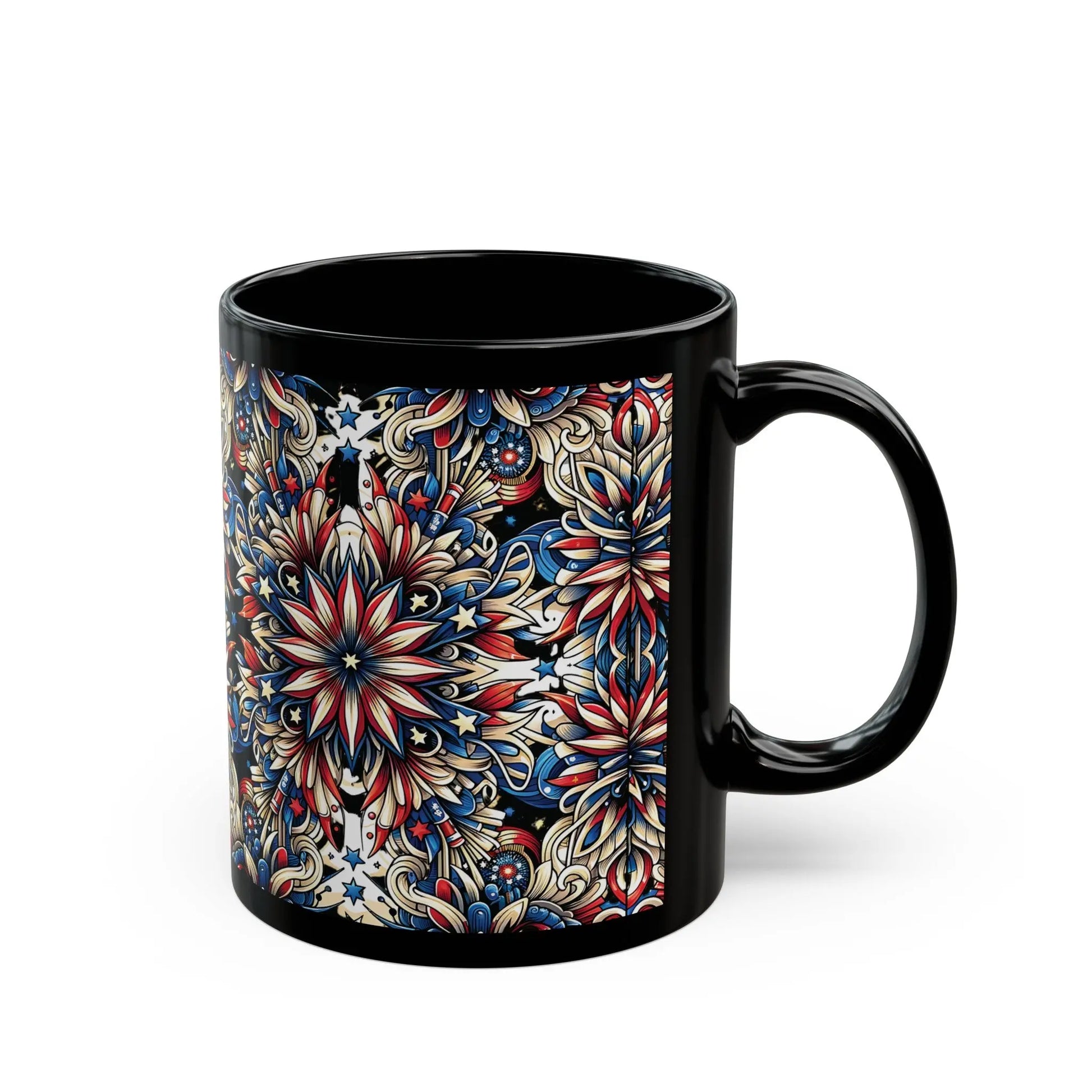 Liberty Lattice Black Ceramic Mug (11oz, 15oz) -  Thirstique