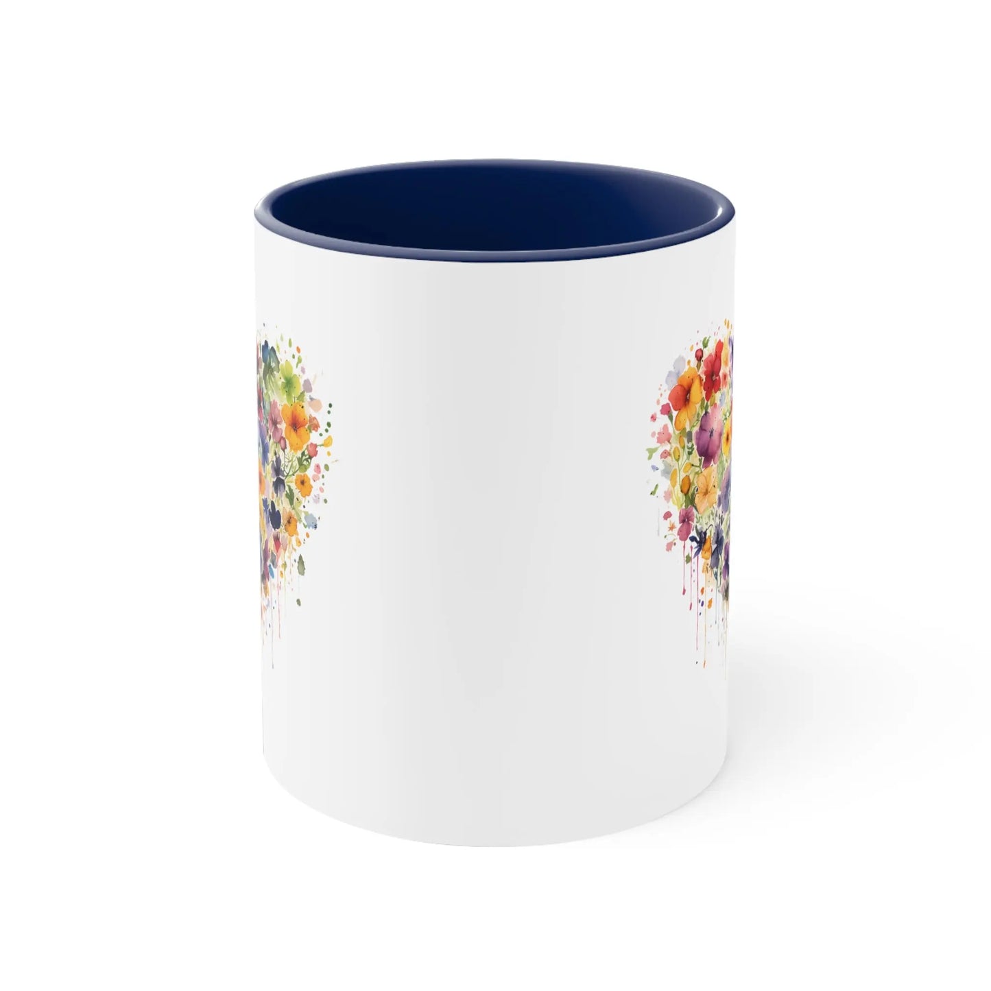 Rainbow Flower Heart - Autism Awareness Mug (White with Accent Colour | 11oz) -  Thirstique