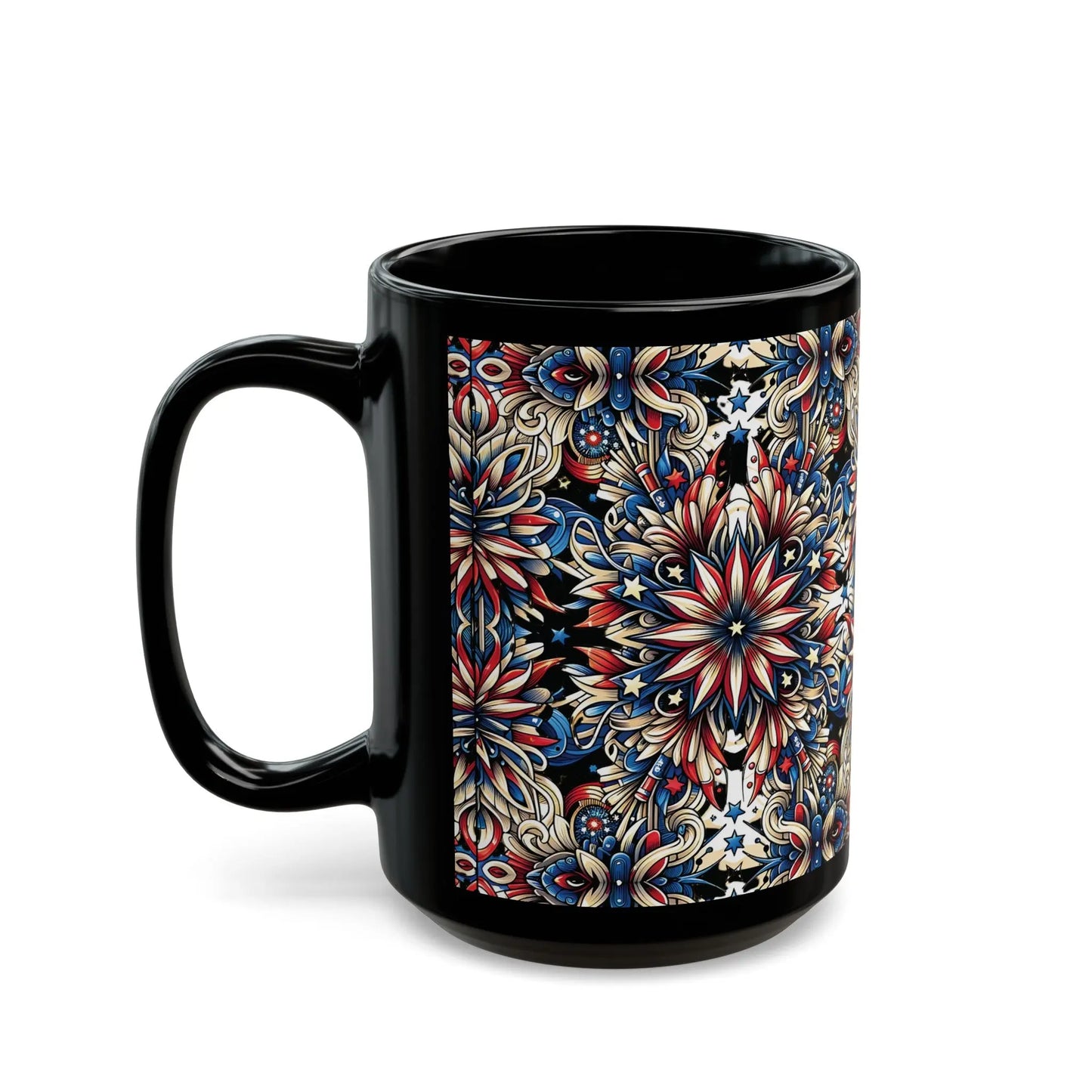 Liberty Lattice Black Ceramic Mug (11oz, 15oz) -  Thirstique