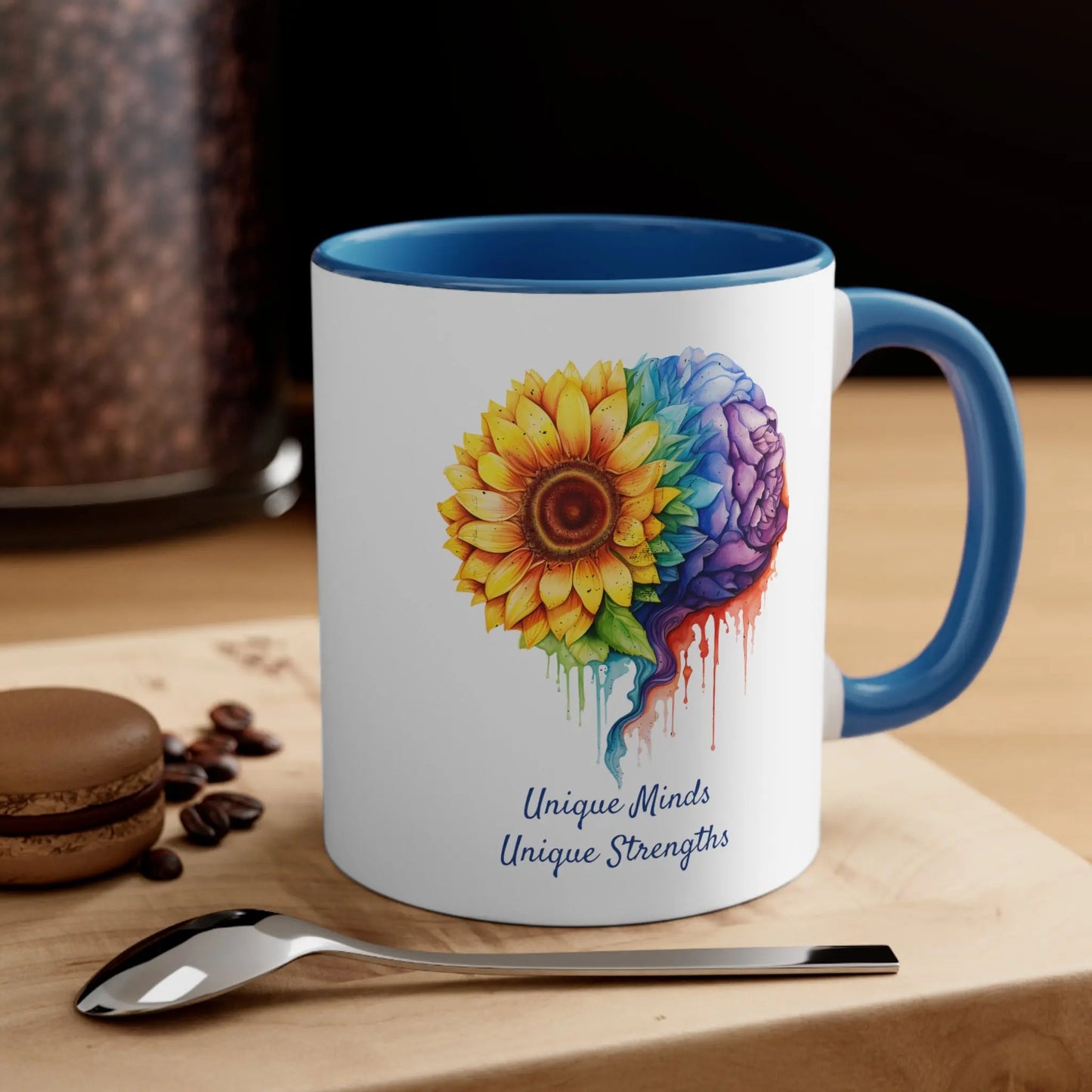 Unique Minds, Unique Strengths   - Autism Awareness Mug (White with Accent Colour | 11oz) -  Thirstique