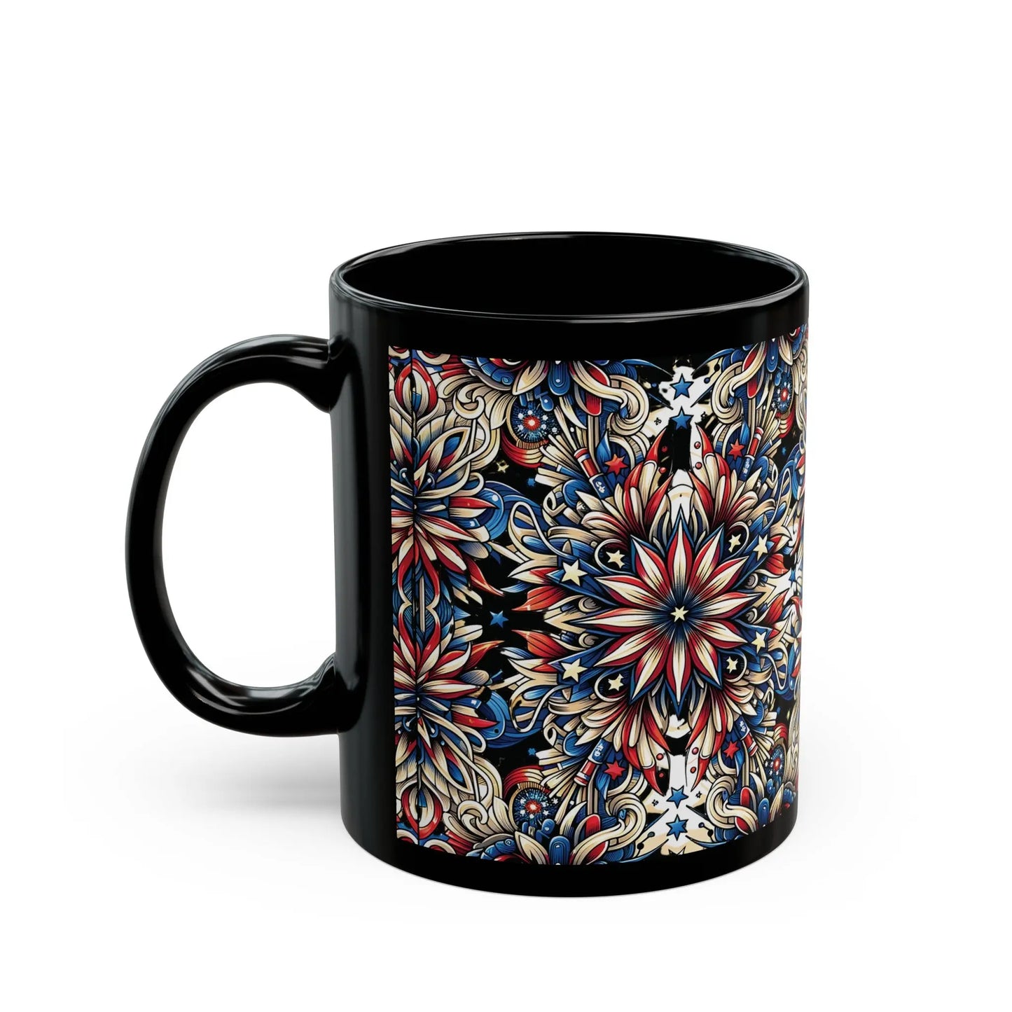 Liberty Lattice Black Ceramic Mug (11oz, 15oz) -  Thirstique