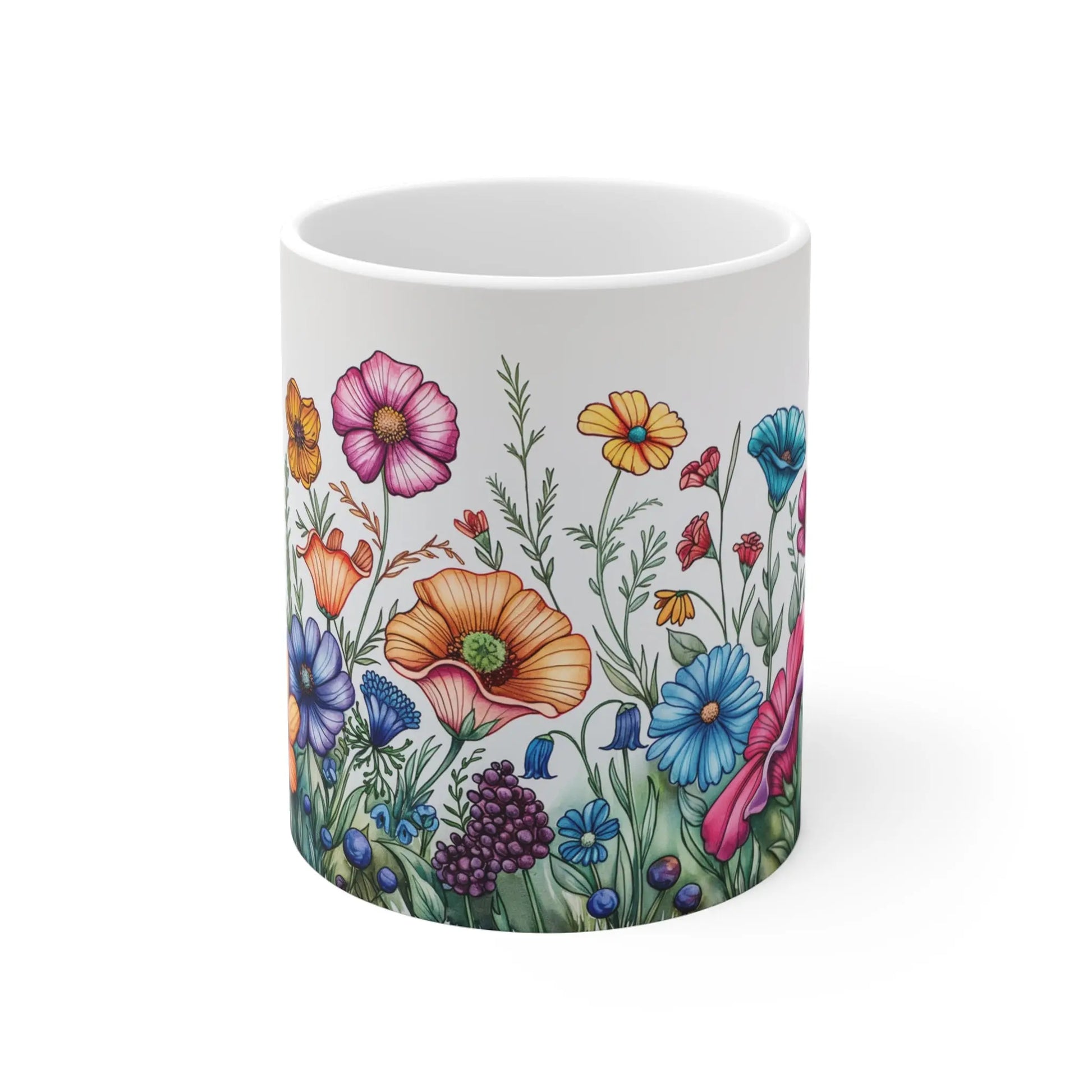 Wildflowers Ceramic Coffee Mug (White | 11oz) -  Thirstique