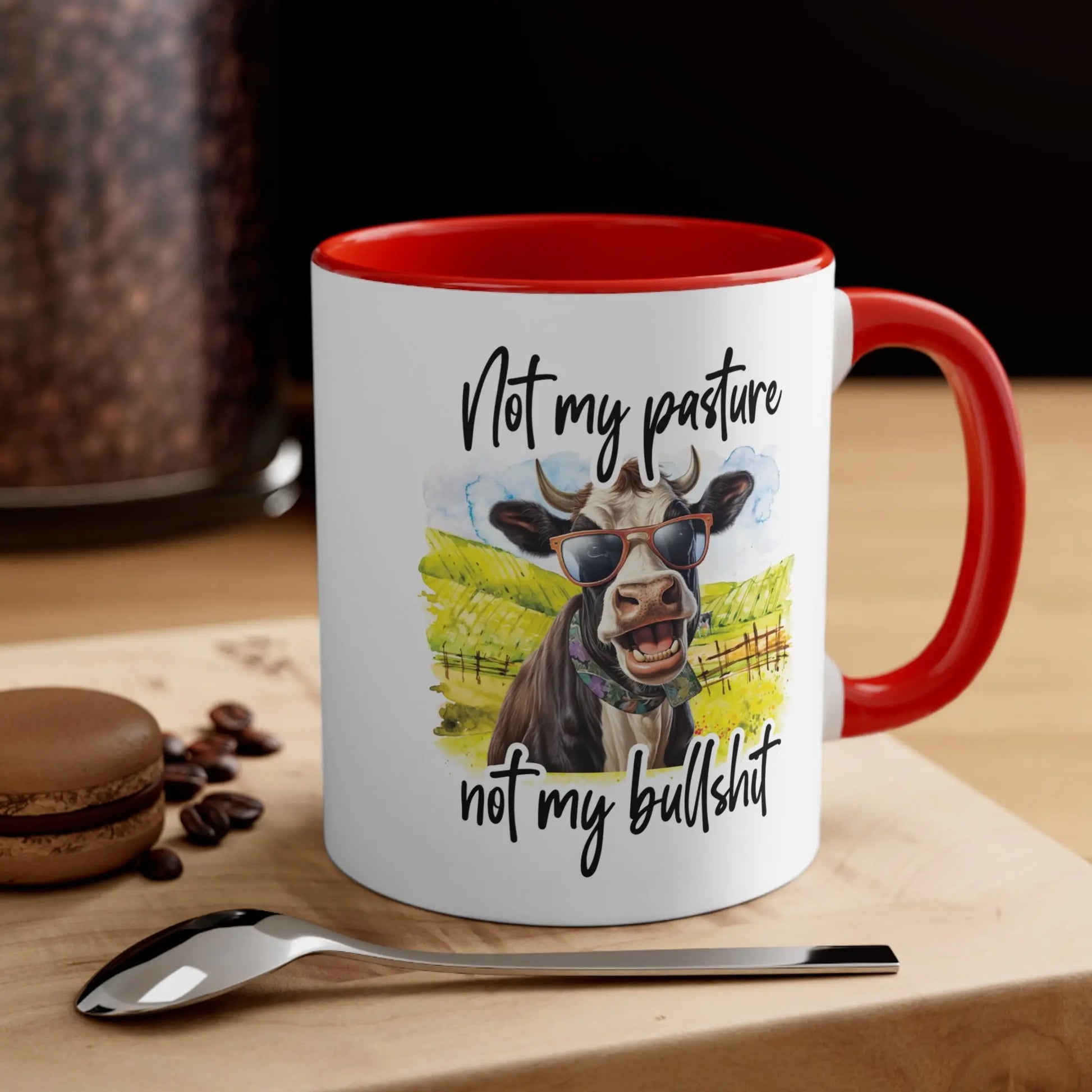 "Not my pasture not my bullshit" Ceramic Coffee Mug (White with Accent Colour | 11oz) -  Thirstique