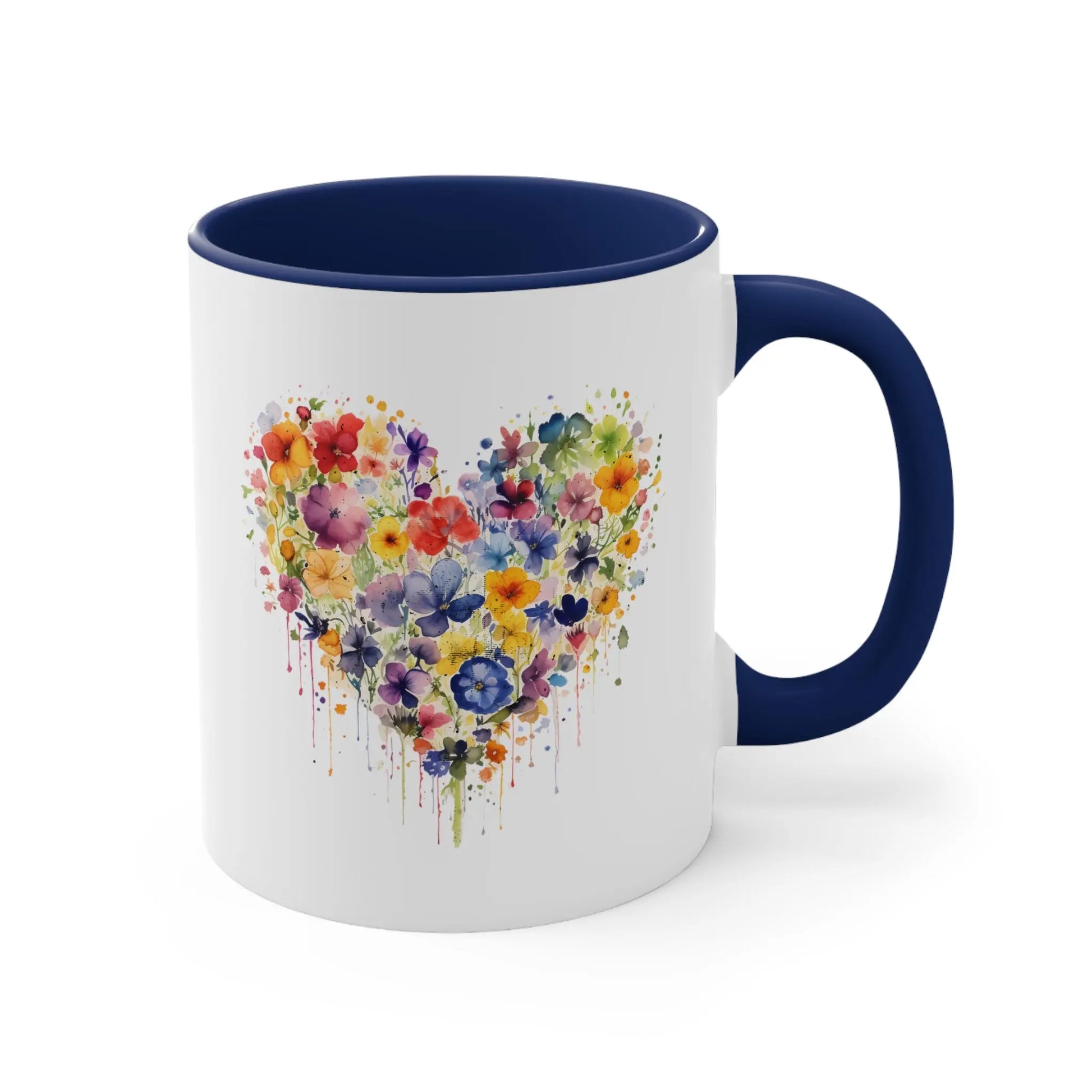 Rainbow Flower Heart - Autism Awareness Mug (White with Accent Colour | 11oz) -  Thirstique