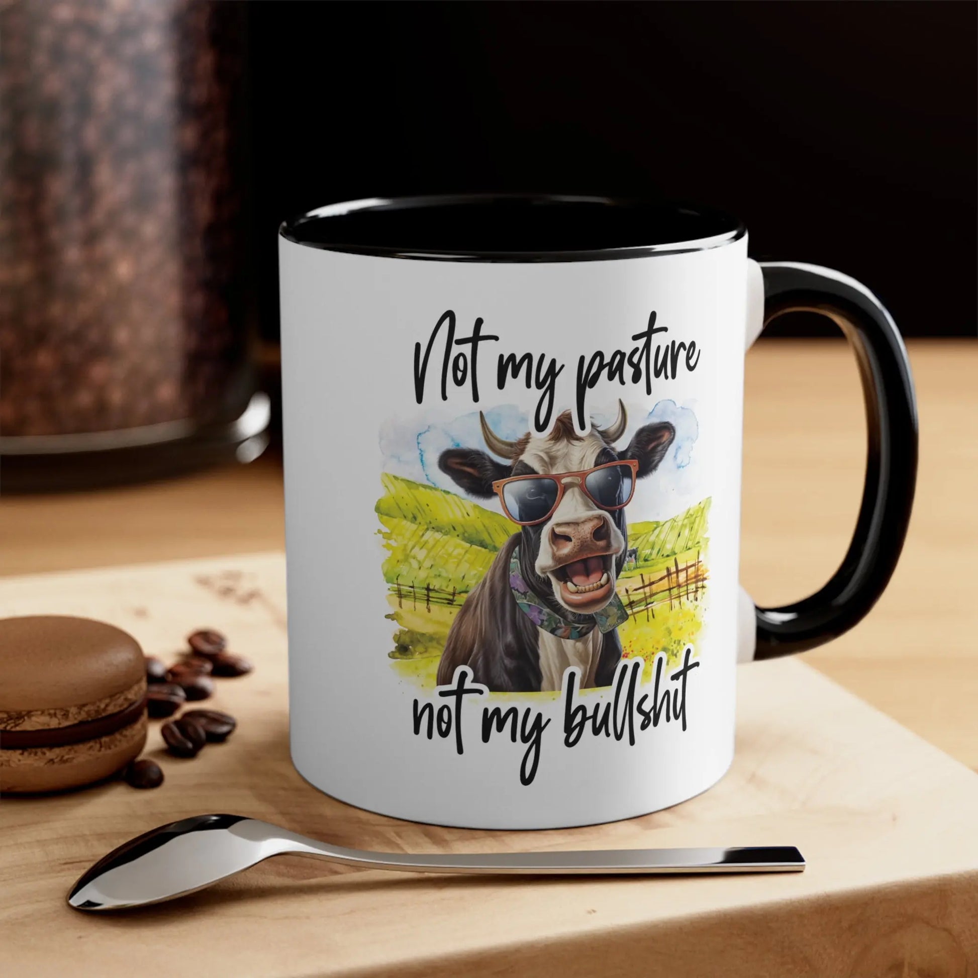 "Not my pasture not my bullshit" Ceramic Coffee Mug (White with Accent Colour | 11oz) -  Thirstique