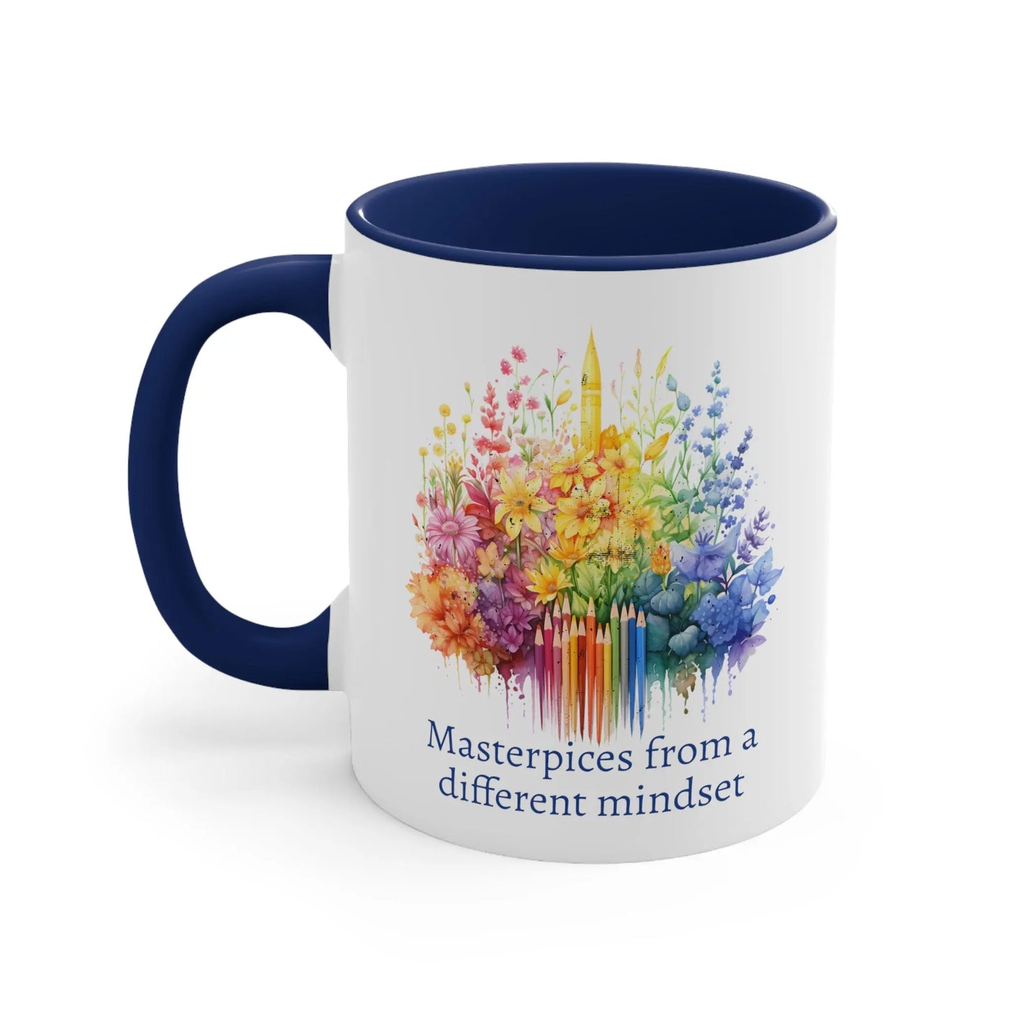 Masterpieces from a different mindset - Autism Awareness  Mug (White with Accent Colour | 11oz) -  Thirstique