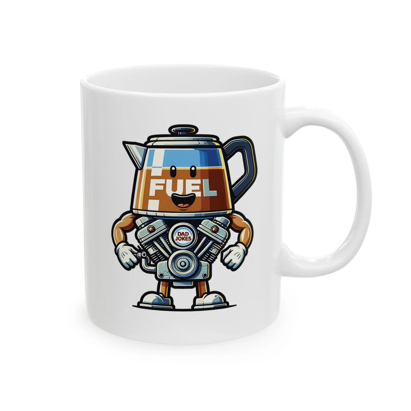 Fuel for the Dad Joke Engine White Ceramic Mug  (11oz, 15oz) -  Thirstique