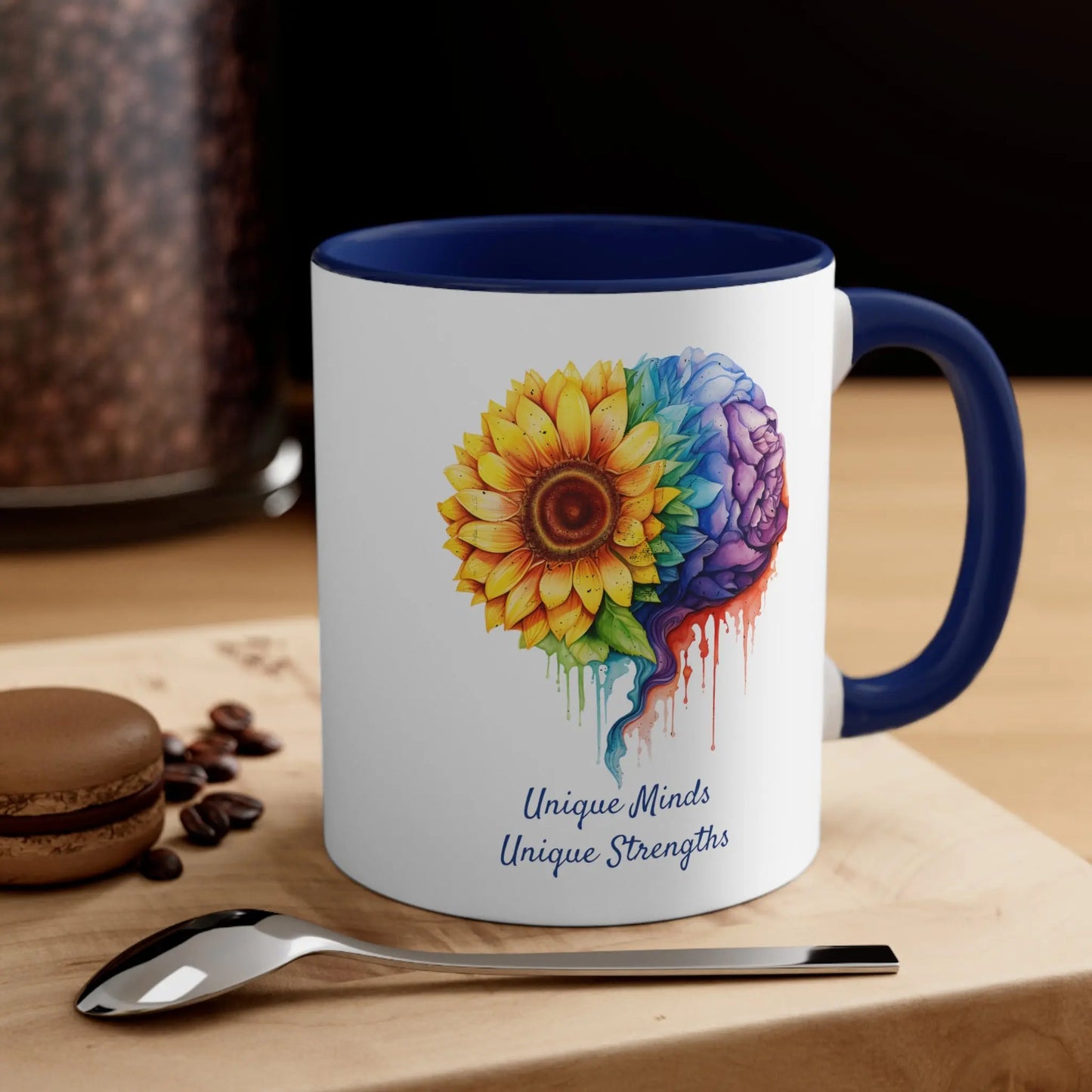 Unique Minds, Unique Strengths   - Autism Awareness Mug (White with Accent Colour | 11oz) -  Thirstique