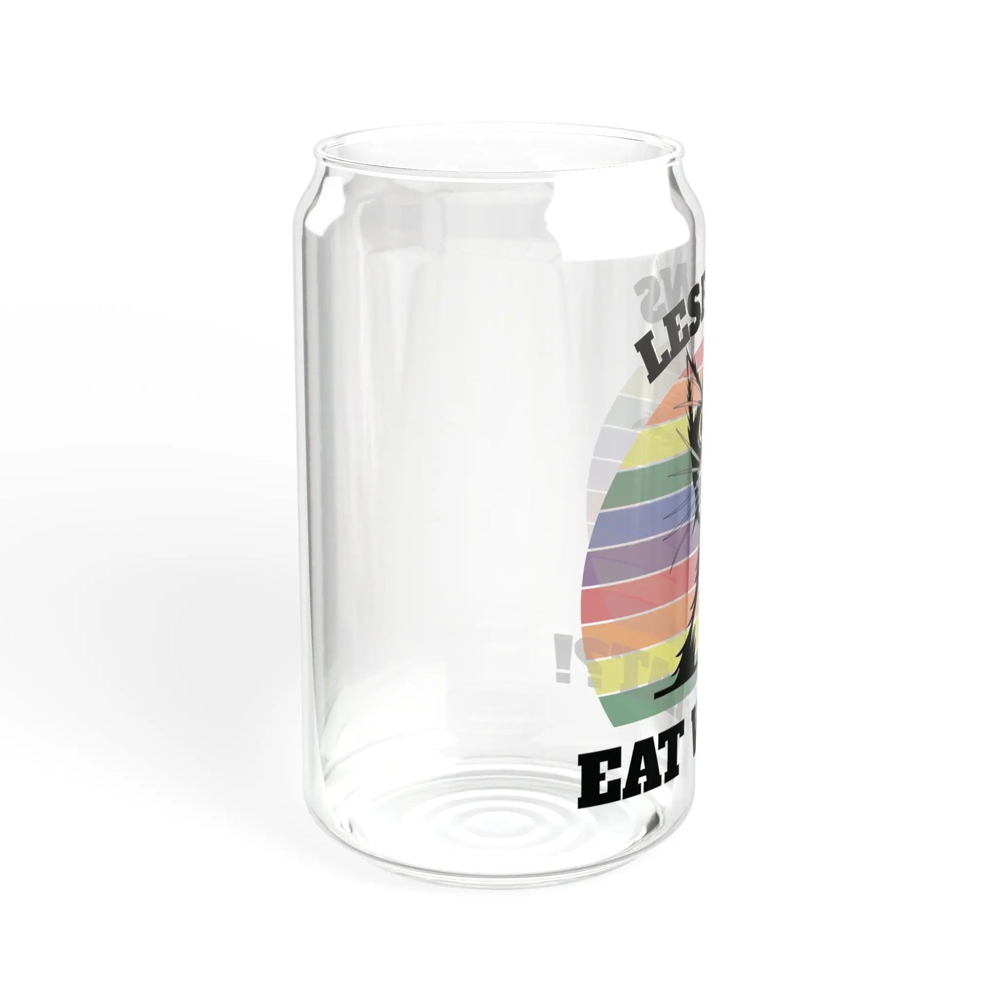 Lesbians Eat What?! - Playful Cat Pride Sipper Glass (16oz) -  Thirstique