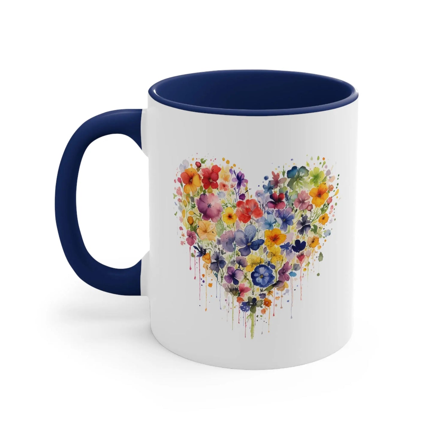 Rainbow Flower Heart - Autism Awareness Mug (White with Accent Colour | 11oz) -  Thirstique