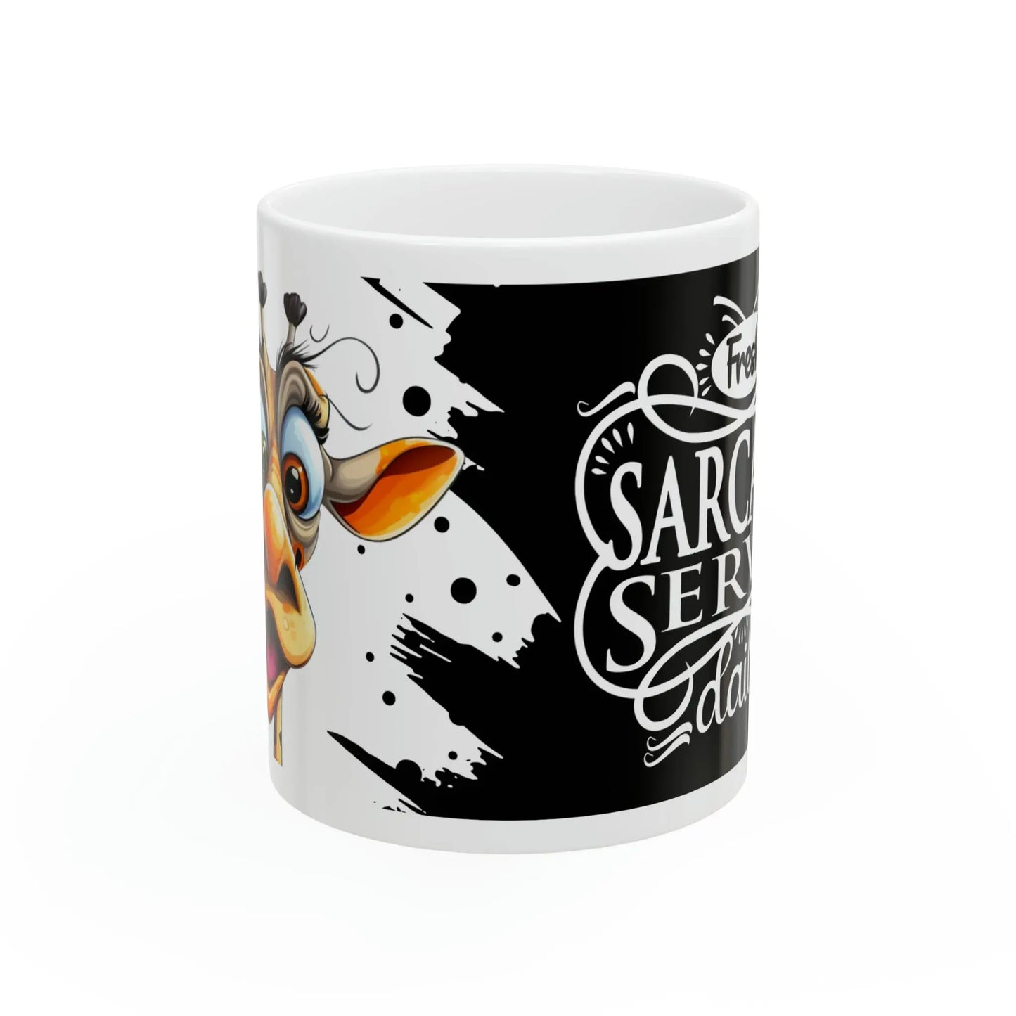 "Fresh sarcasm Served Daily" Ceramic Coffee Mug (White|11oz) -  Thirstique