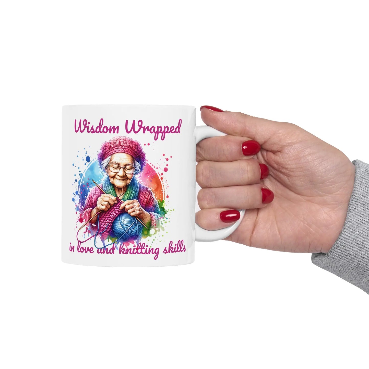 Wisdom Wrapped in Love and Knitting Skills Ceramic Mug  (11oz, 15oz) -  Thirstique