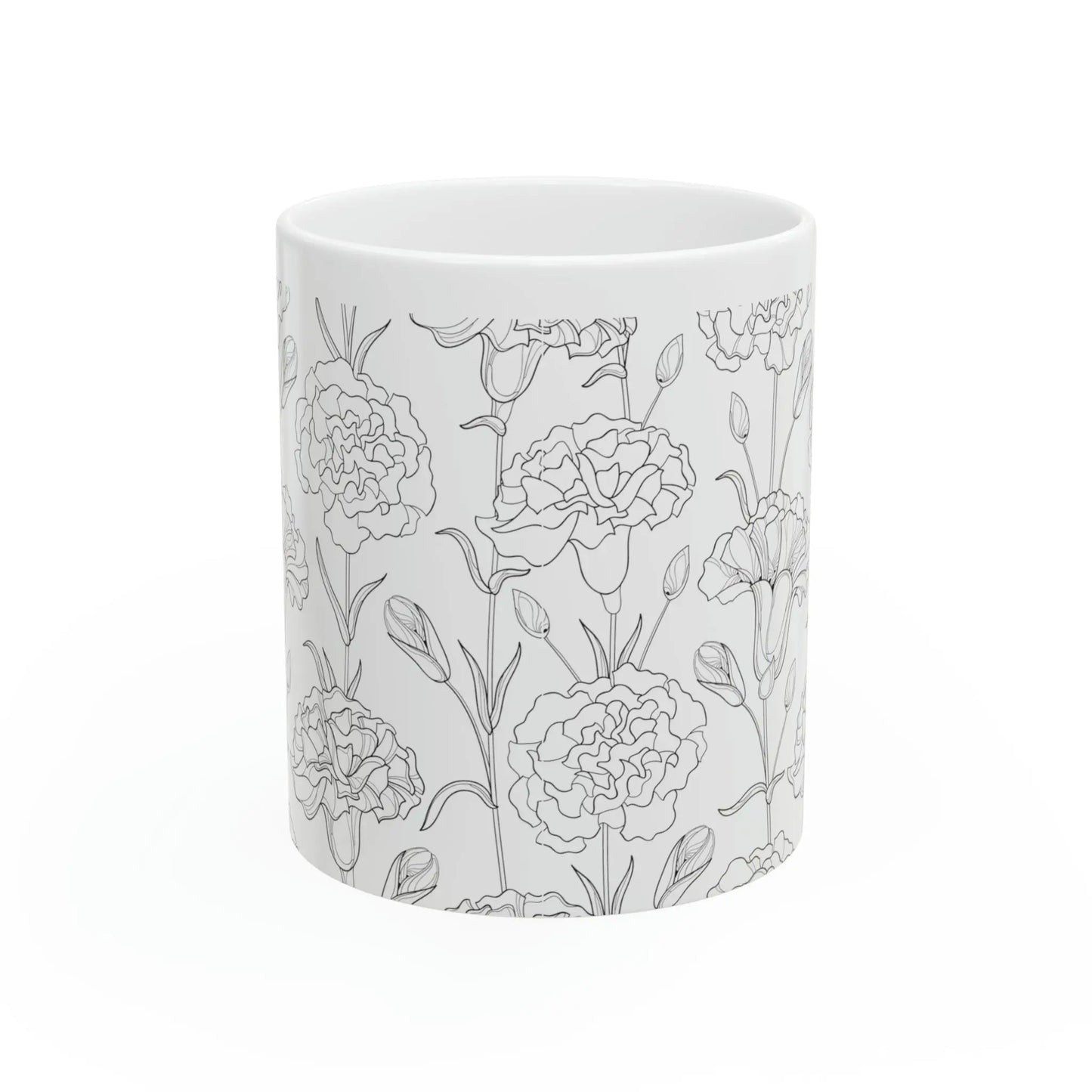 Carnation Ceramic Coffee Mug (White |11oz) -  Thirstique