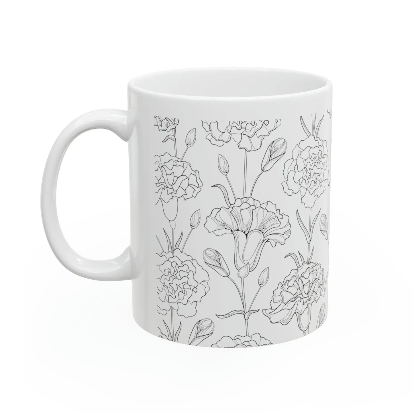 Carnation Ceramic Coffee Mug (White |11oz) -  Thirstique