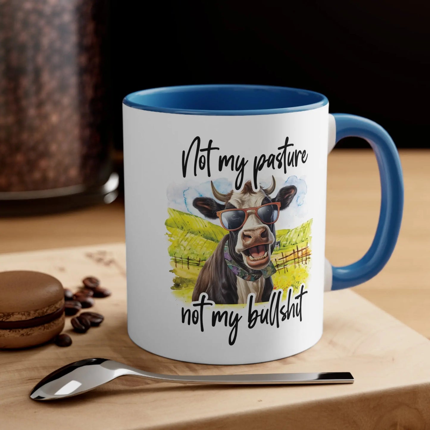 "Not my pasture not my bullshit" Ceramic Coffee Mug (White with Accent Colour | 11oz) -  Thirstique