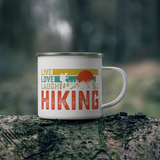 Live Laugh Love Hiking - Enamel Camping Mug (12oz) -  Thirstique