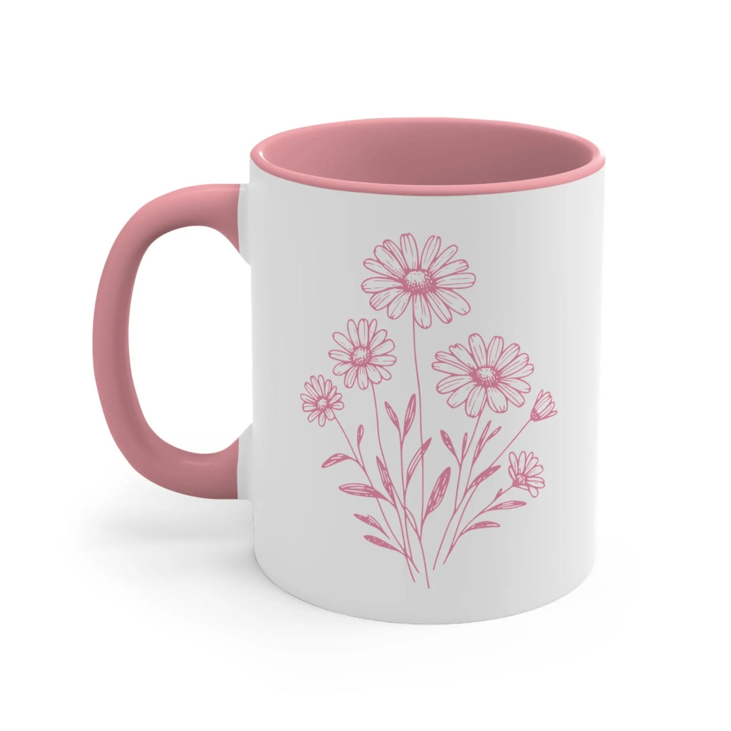 Freshly Picked Daisy's Ceramic Mug (White with Accent Colour | 11oz) -  Thirstique