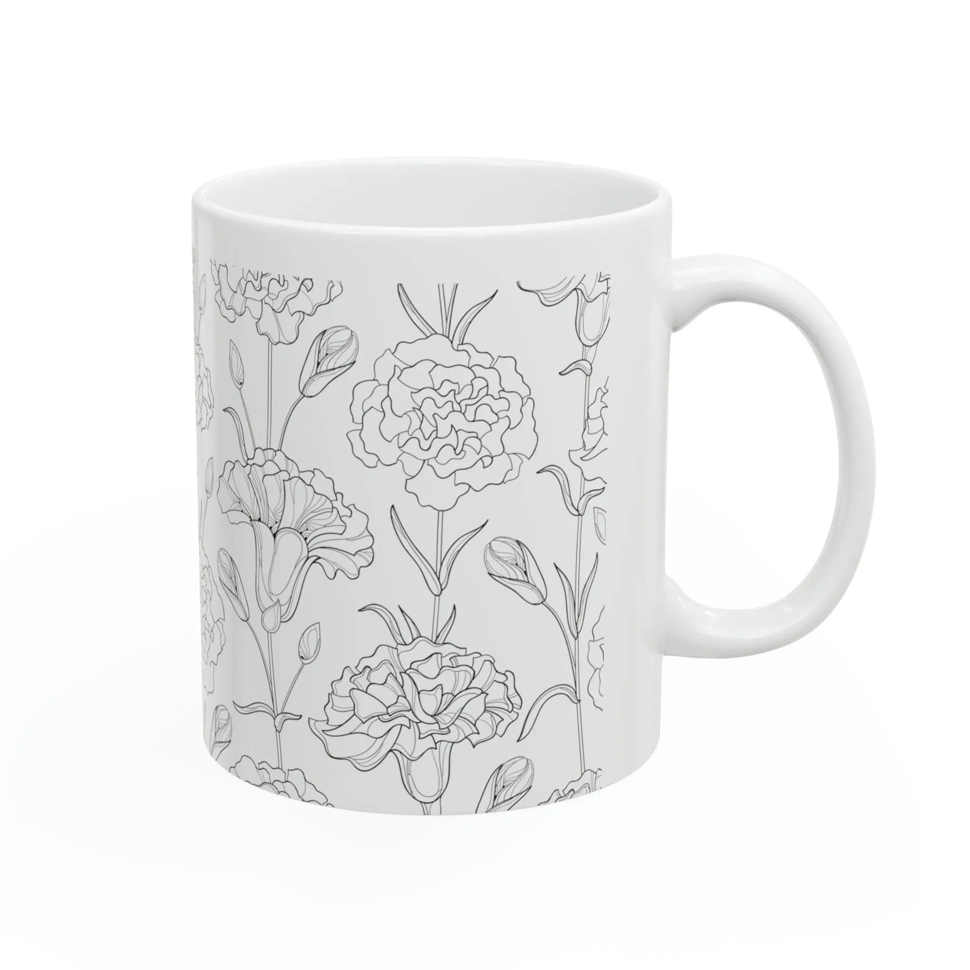 Carnation Ceramic Coffee Mug (White |11oz) -  Thirstique