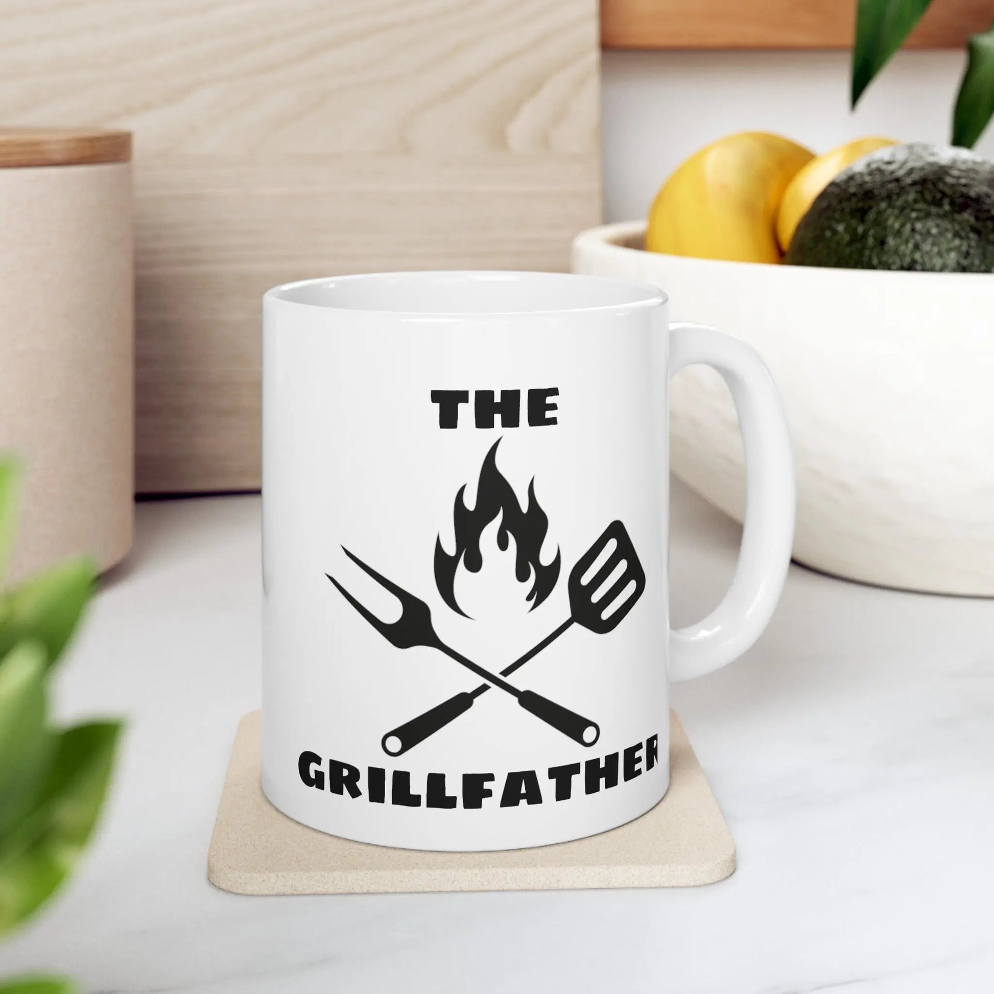 The Grillfather BBQ White Ceramic Mug  (11oz, 15oz) -  Thirstique