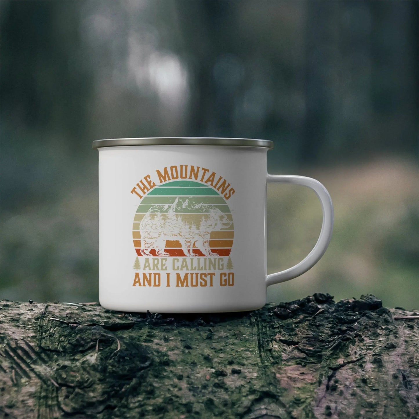 The Mountains are Calling and I Must Go - Enamel Camping Mug (12oz) -  Thirstique