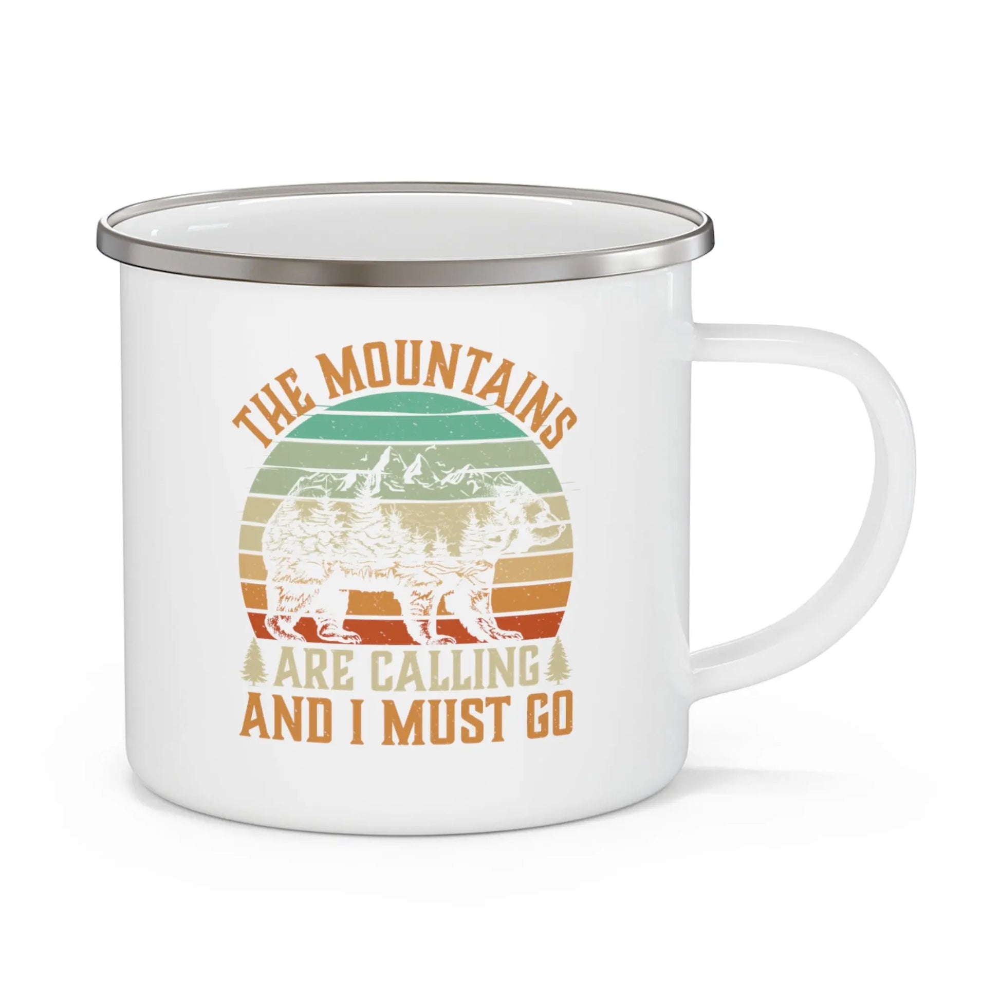 The Mountains are Calling and I Must Go - Enamel Camping Mug (12oz) -  Thirstique