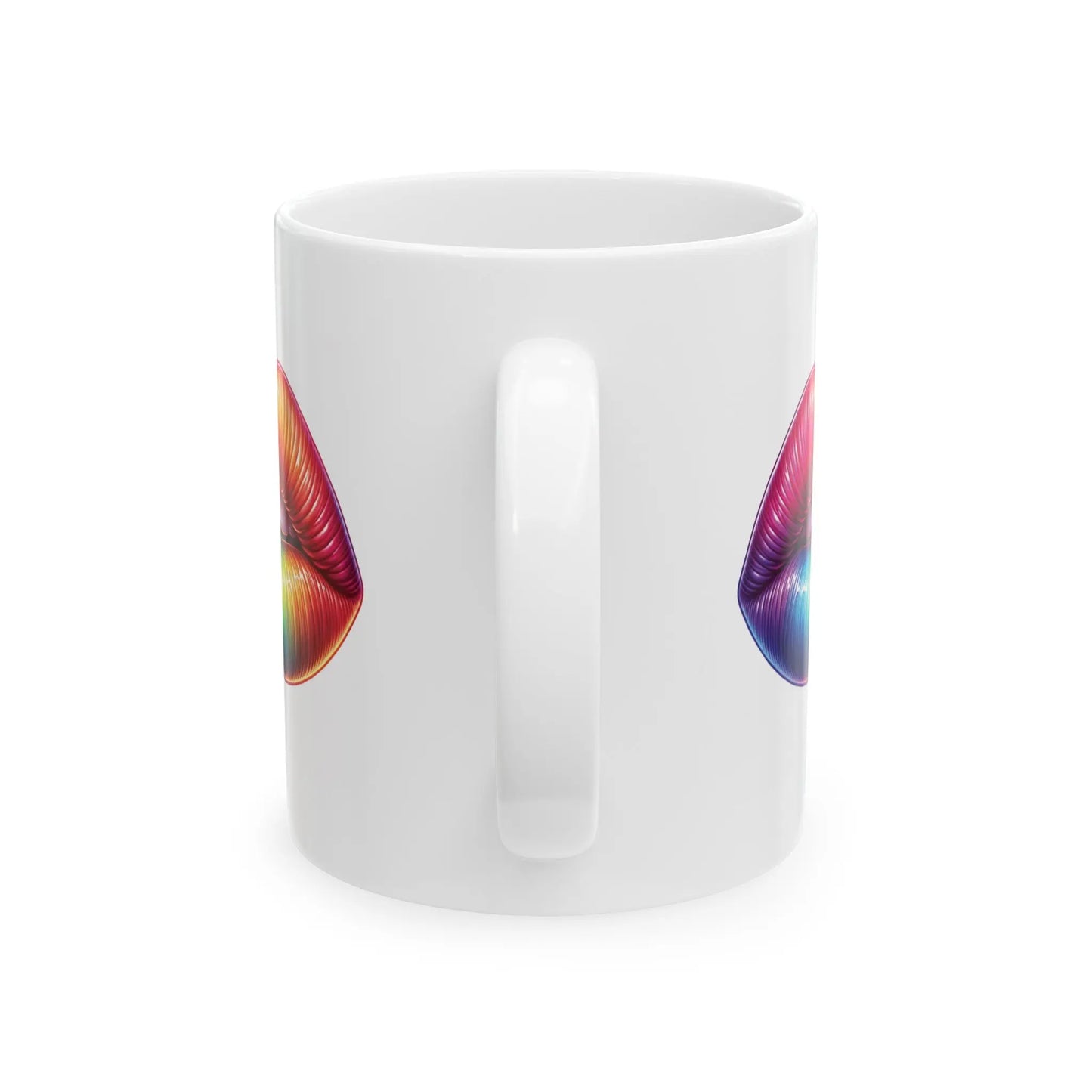 Kiss Whoever the Hell You Want - Bold and Vibrant Lips - White Ceramic Mug  (11oz, 15oz) -  Thirstique